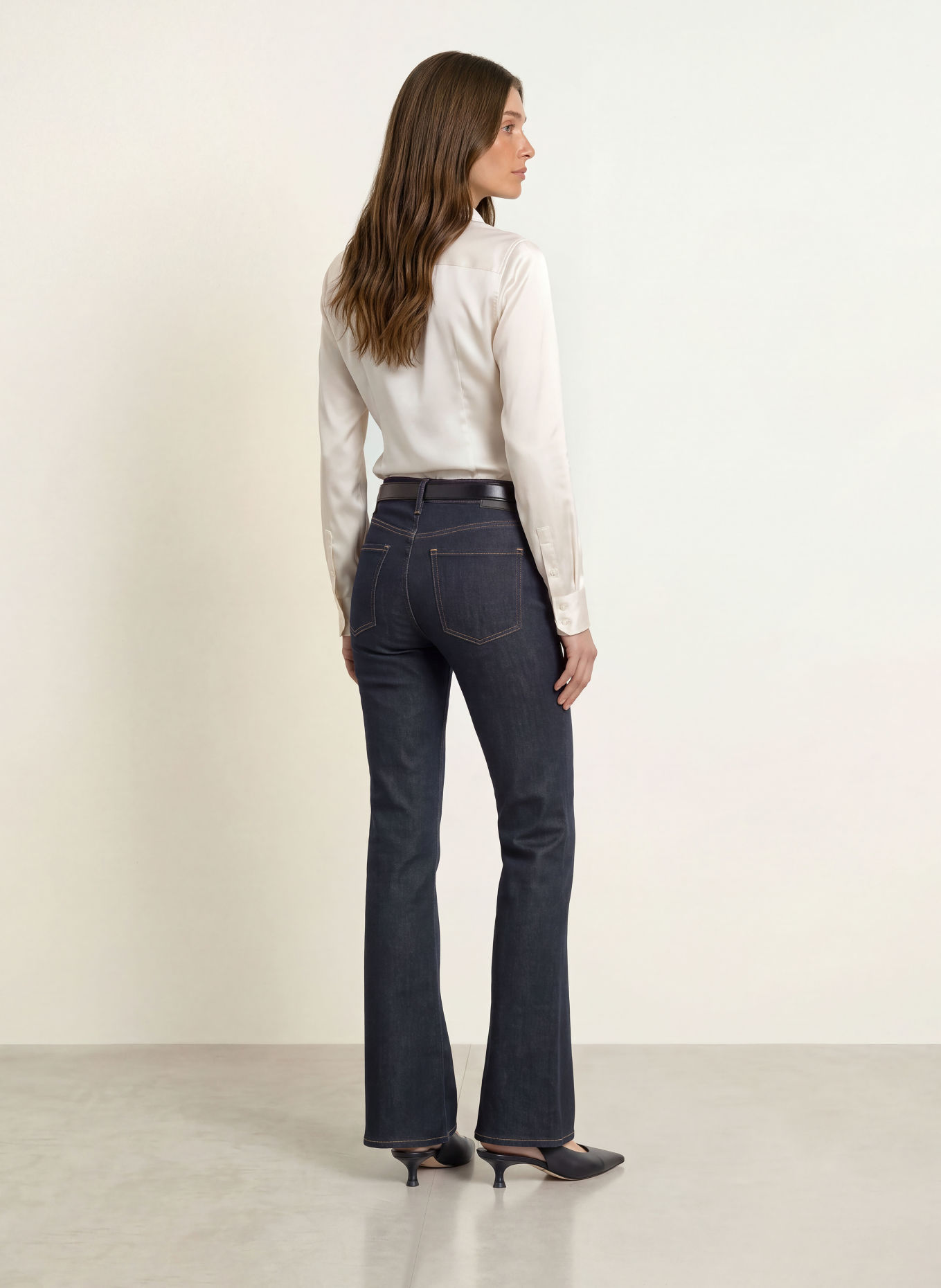 ROBERT FRIEDMAN AGATA Satin Shirt blouse: CREAM