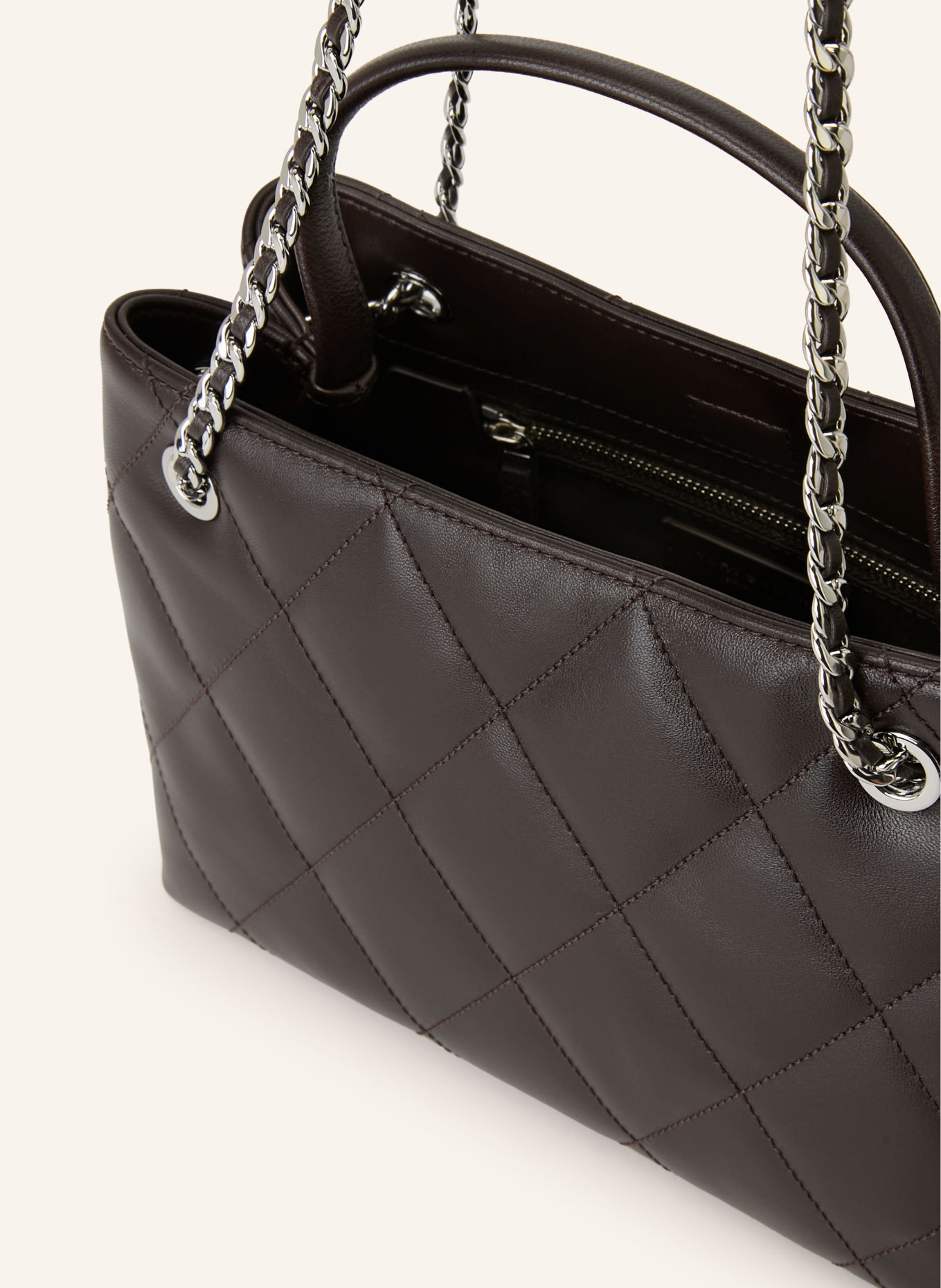 TORY BURCH FLEMING SMALL Handbag: DARK BROWN / SILVER