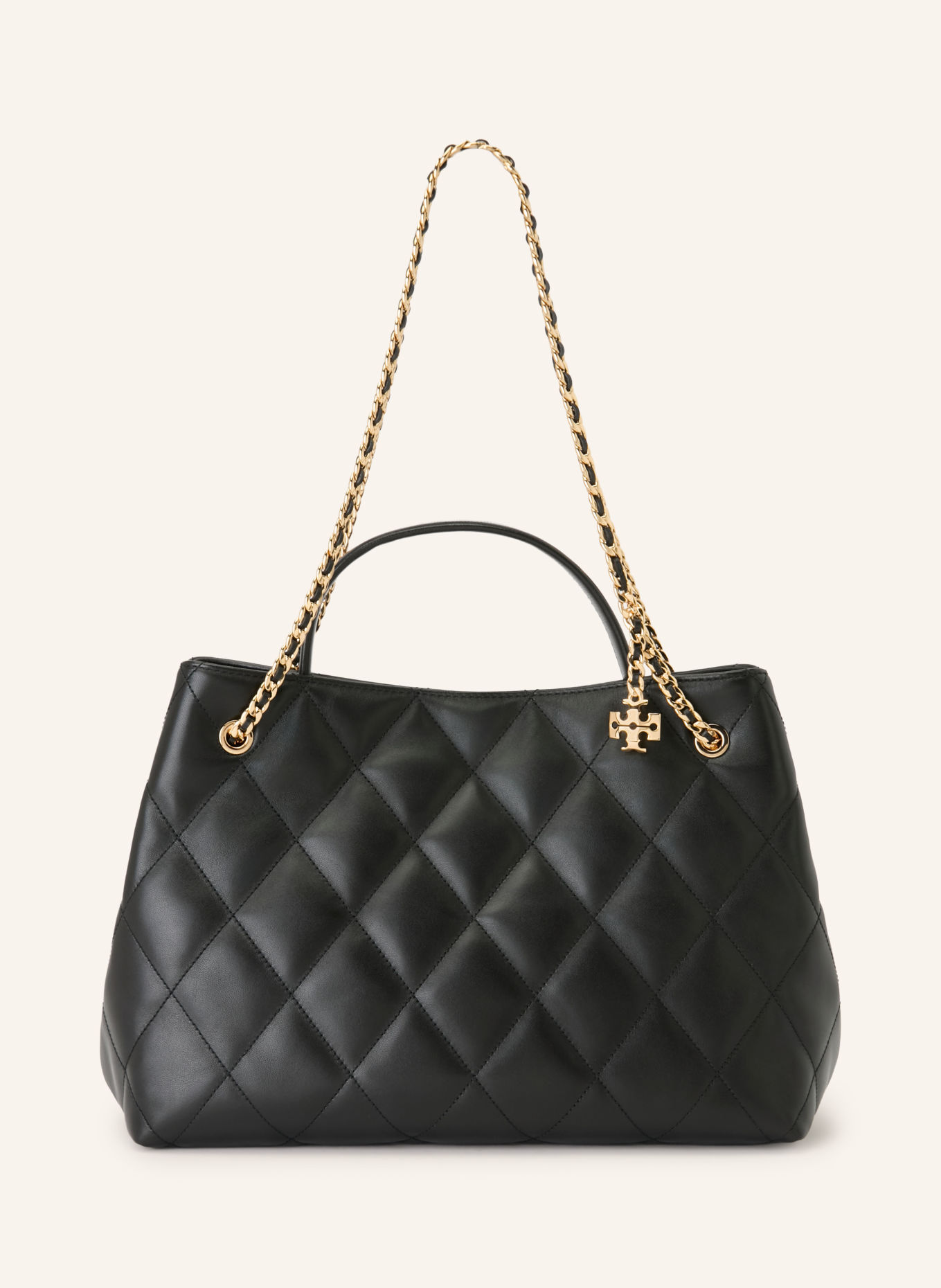 TORY BURCH Handtasche FLEMING CARRYALL: SCHWARZ / GOLD