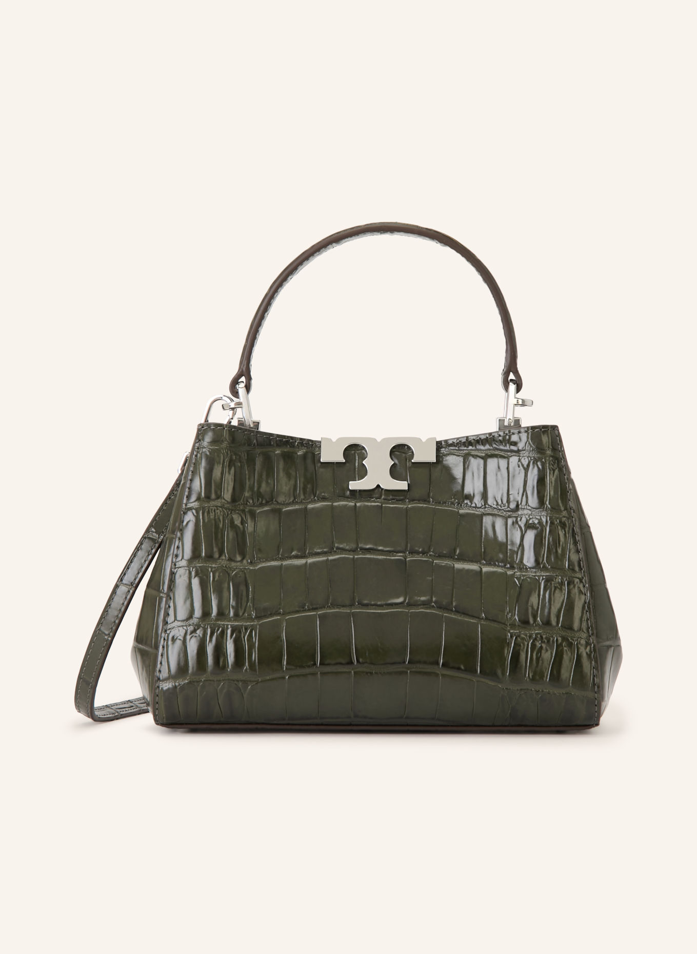 TORY BURCH Handtasche ELEANOR: OLIV / SILBER