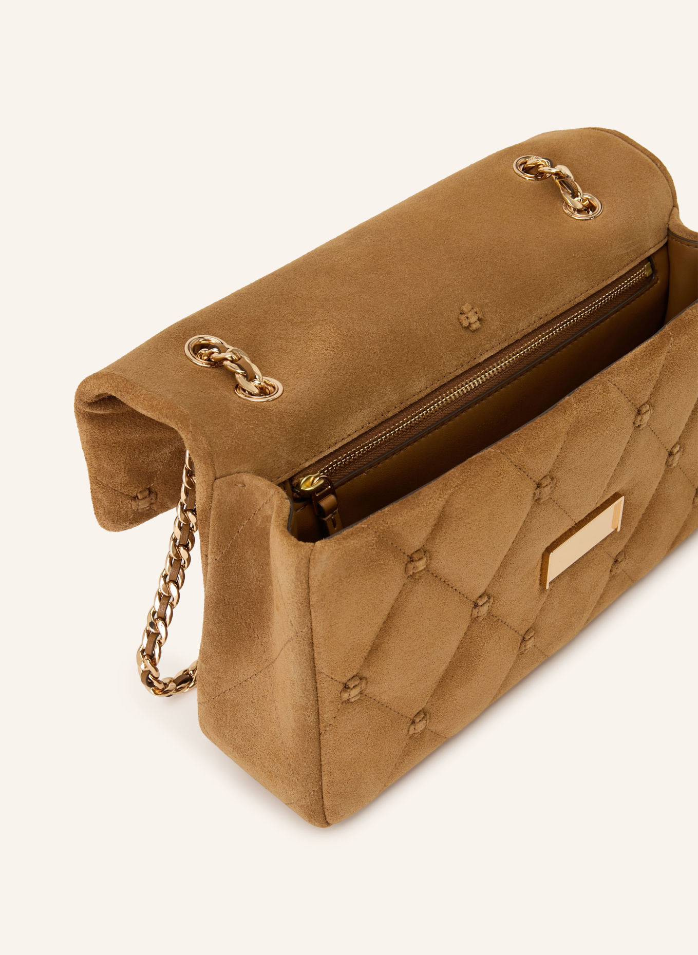 TORY BURCH Umhängetasche BUNNY KNOT: CAMEL / GOLD