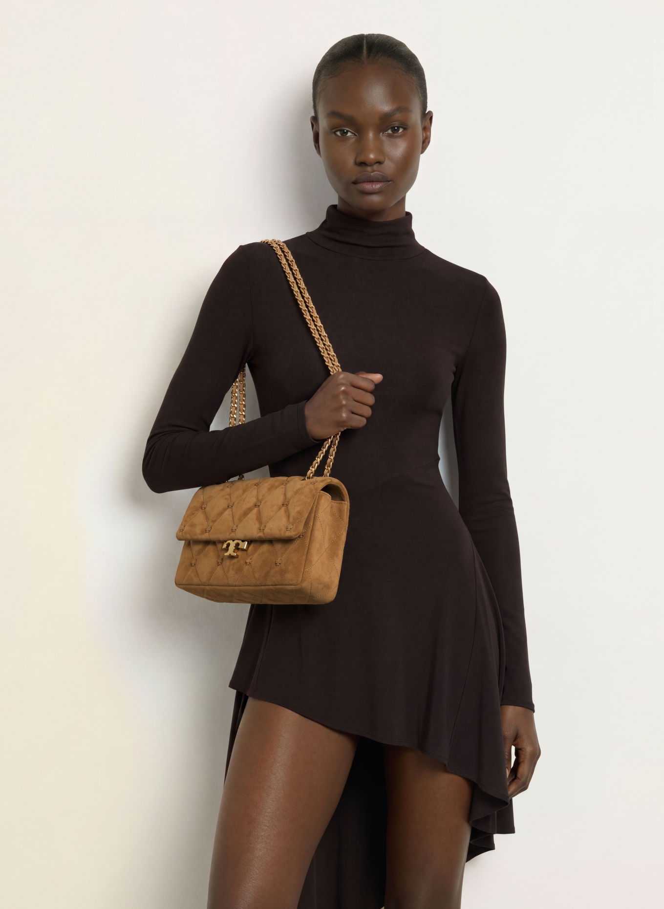 TORY BURCH BUNNY KNOT Crossbody bag: CAMEL / GOLD