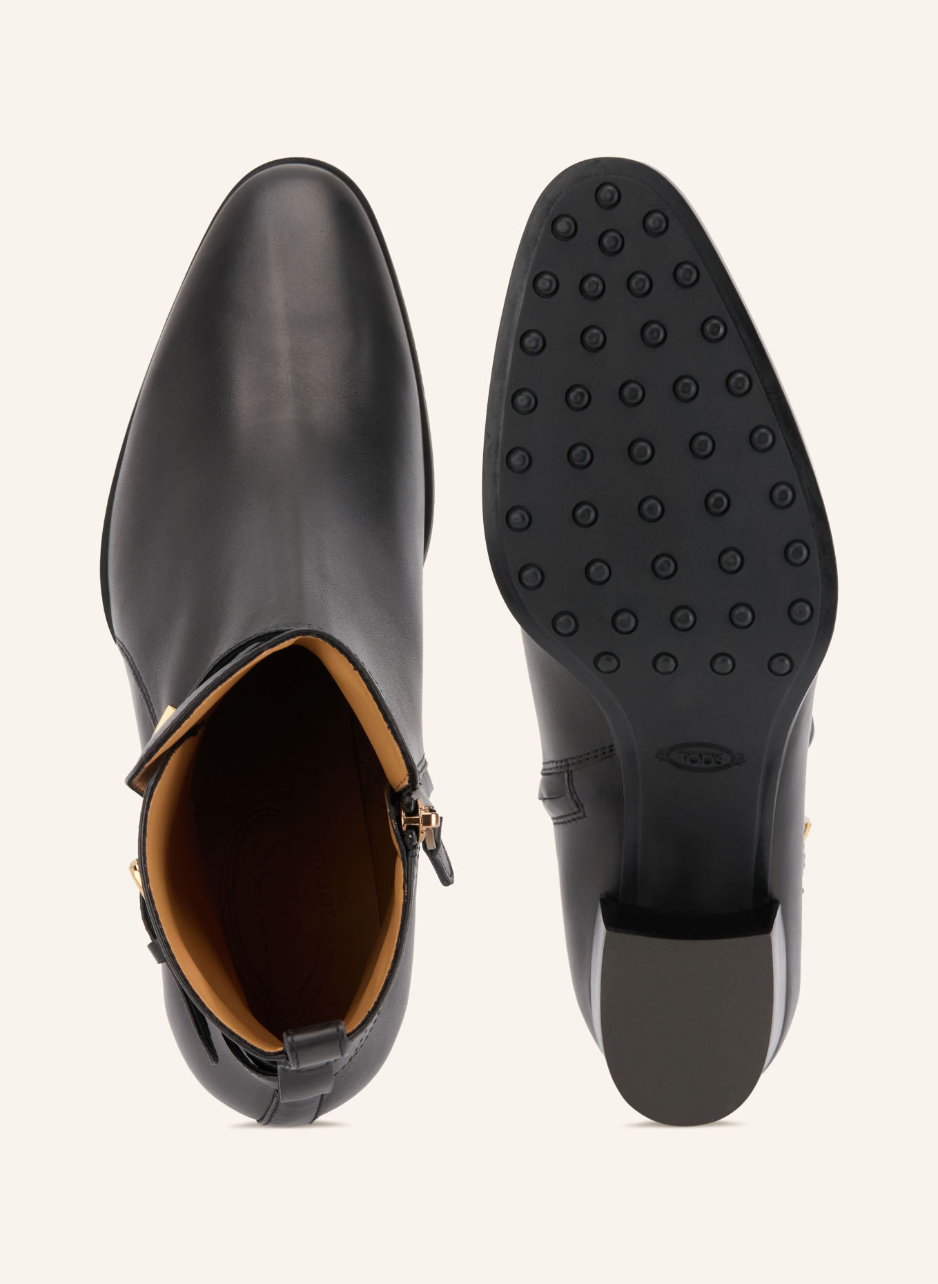 TOD'S Ankle boots: BLACK / GOLD