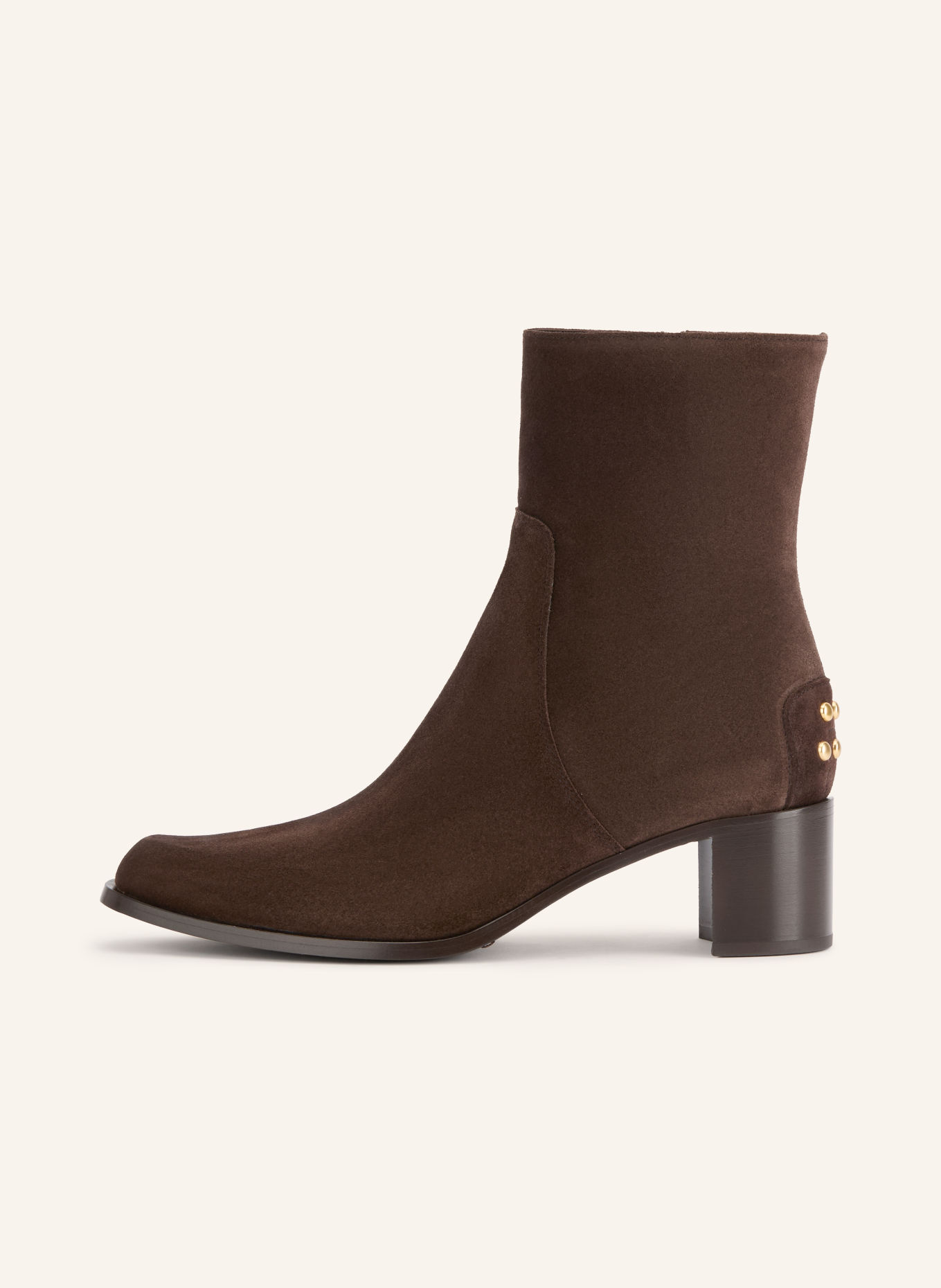 TOD'S Ankle boots with studs: DARK BROWN / GOLD