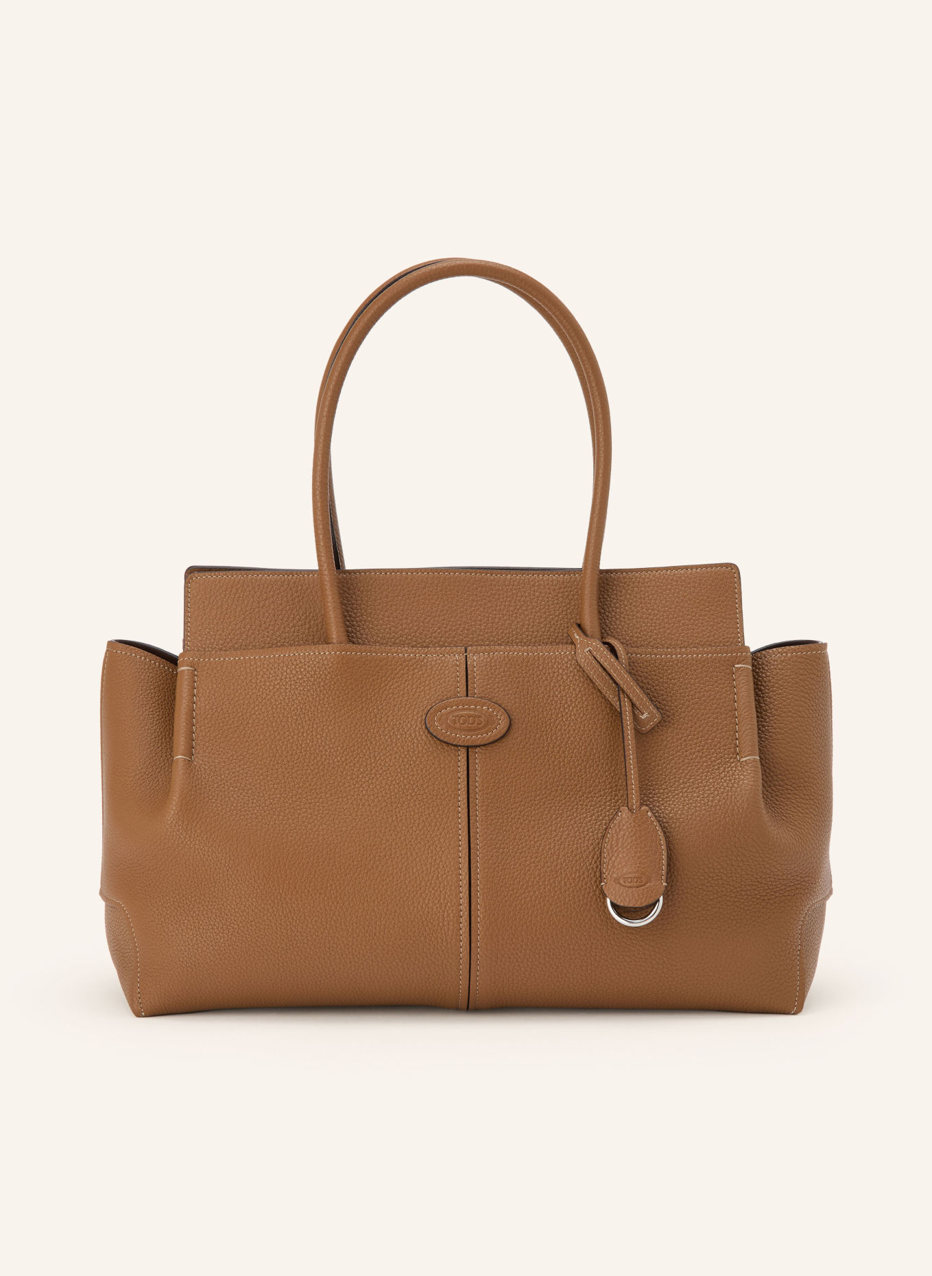 TOD'S Shopper DI BAG MEDIUM: COGNAC / SILBER