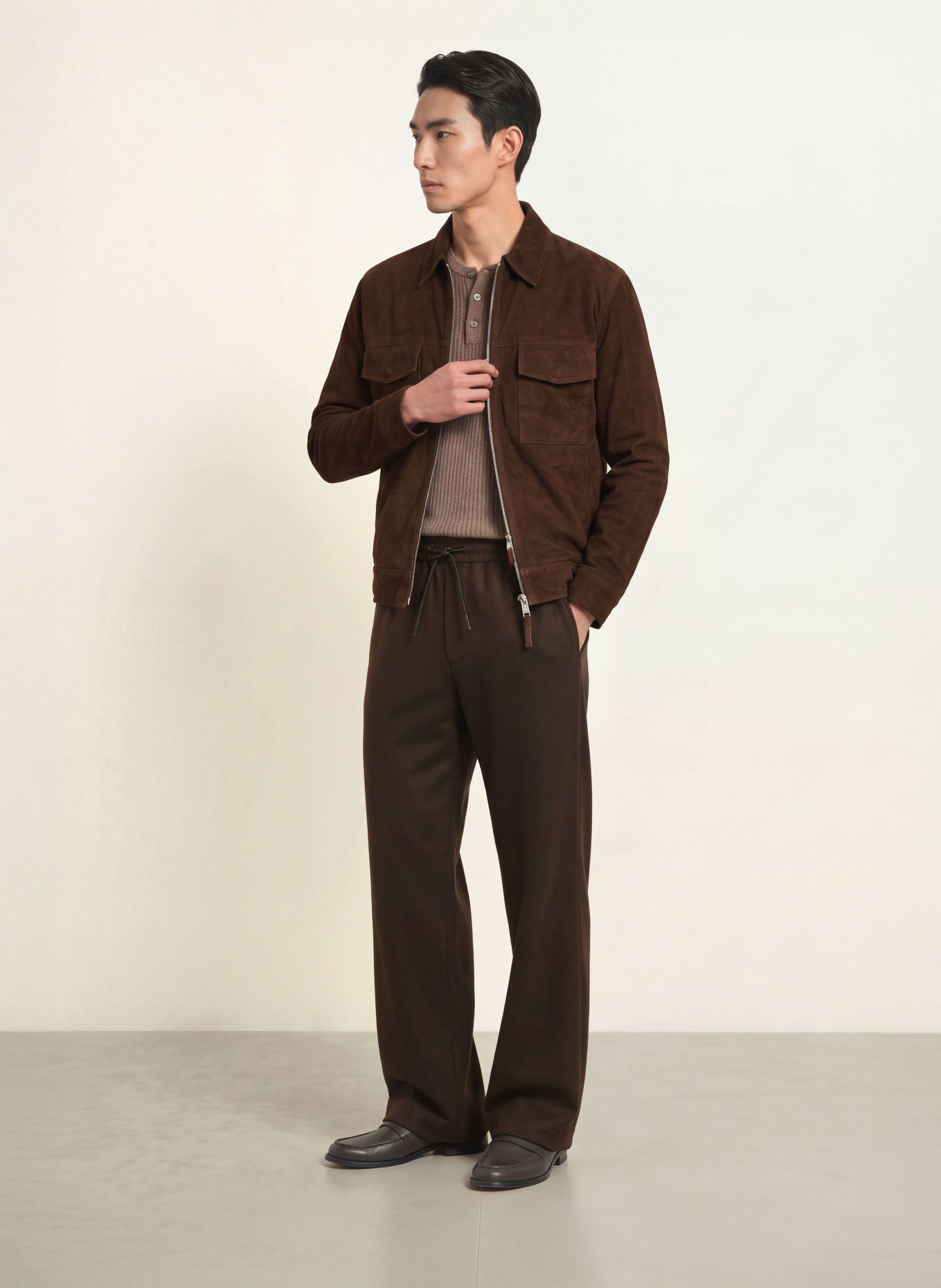 ARMA Leren Overjacket KALE: MARRON FONCÉ