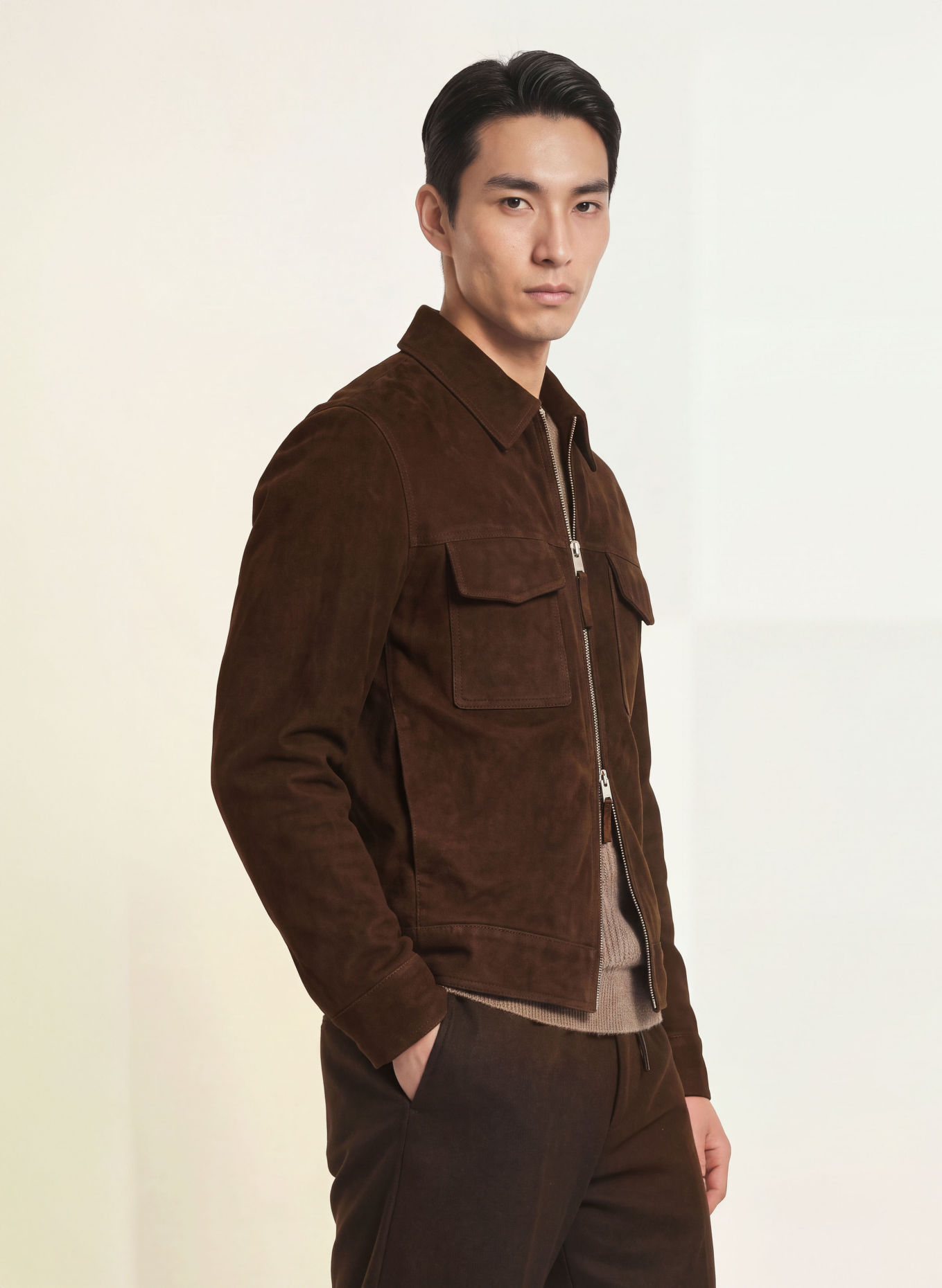 ARMA Leren Overjacket KALE: MARRON FONCÉ