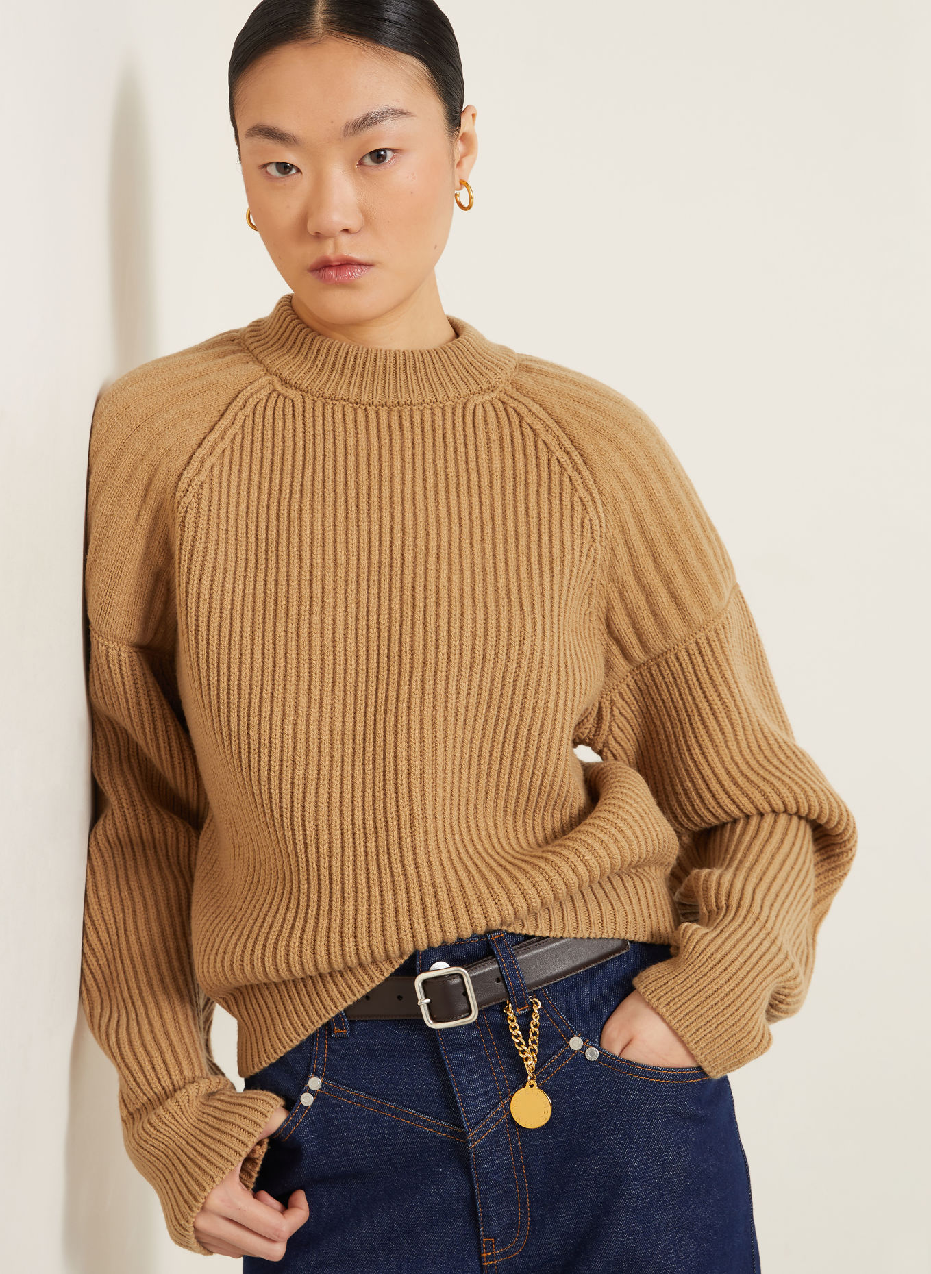STELLA McCARTNEY Sweter: CAMELOWY