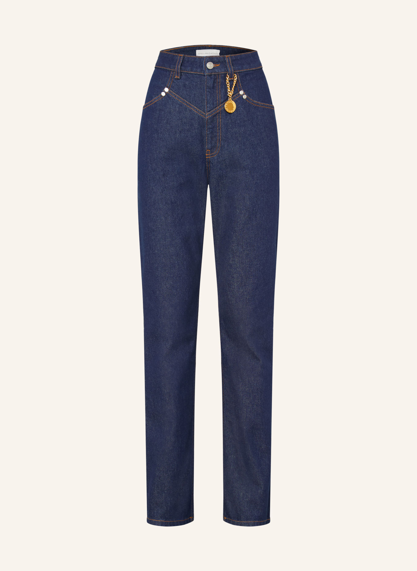 STELLA McCARTNEY Rovné džíny s cvočky: 4116 DENIM CLASSIC WASH