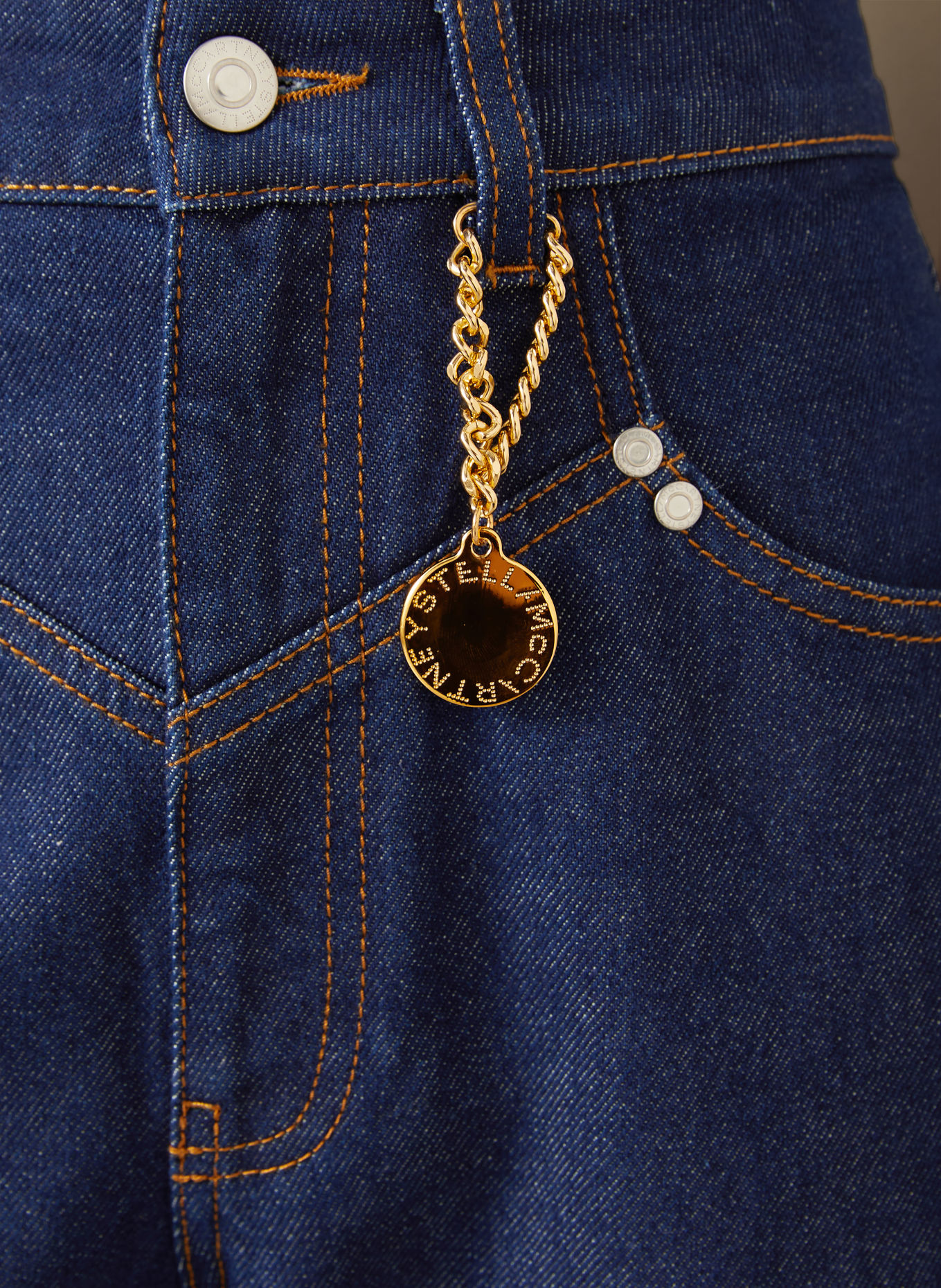 STELLA McCARTNEY Rovné džíny s cvočky: 4116 DENIM CLASSIC WASH