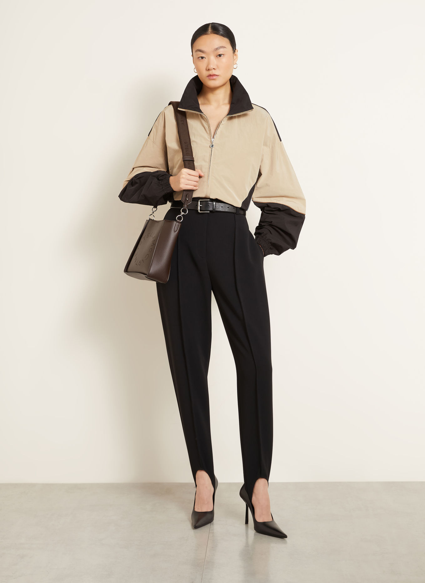 STELLA McCARTNEY Blousonjakke: BEIGE / HVID / SORT
