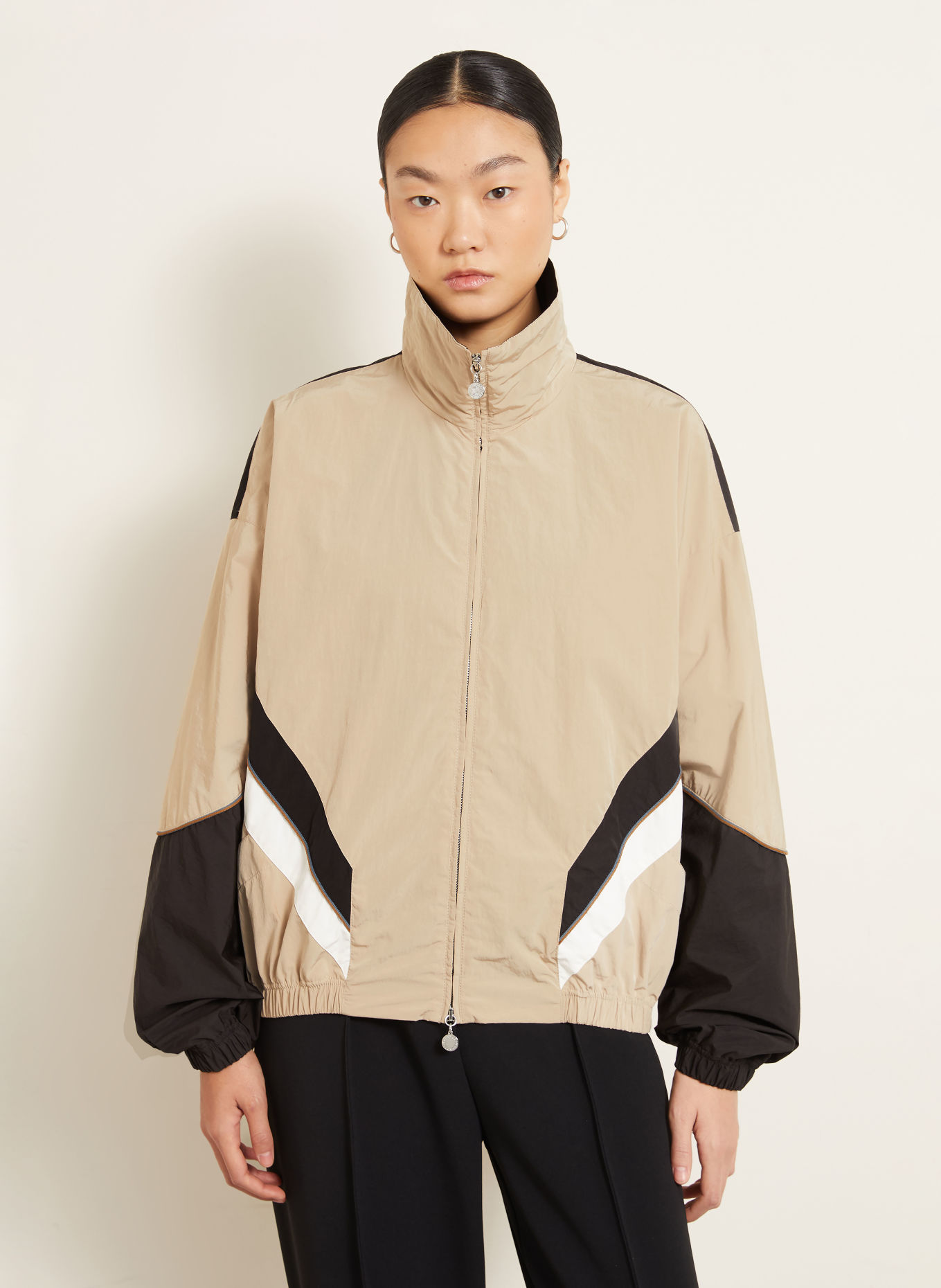 STELLA McCARTNEY Blousonjakke: BEIGE / HVID / SORT