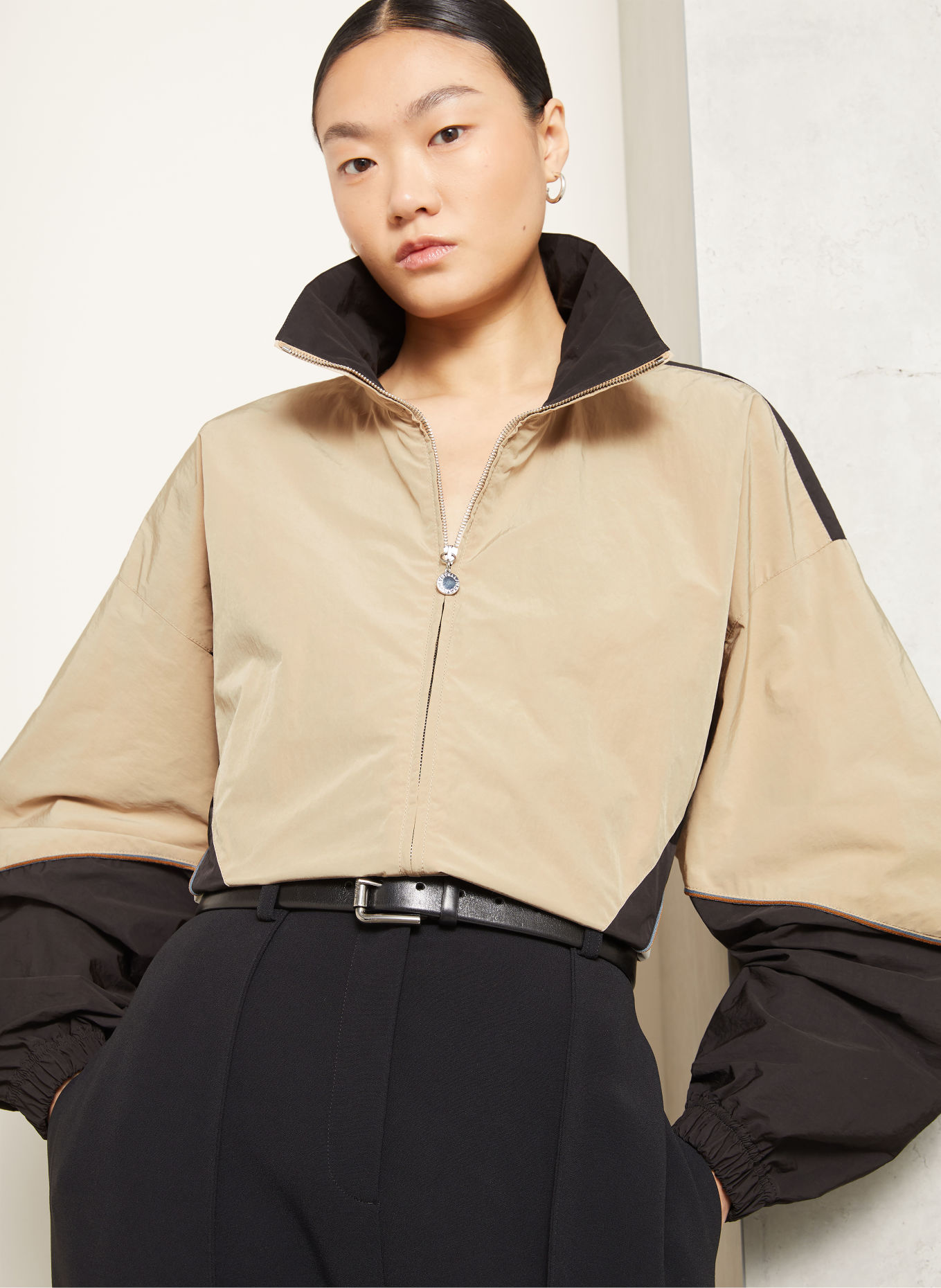 STELLA McCARTNEY Blousonjakke: BEIGE / HVID / SORT