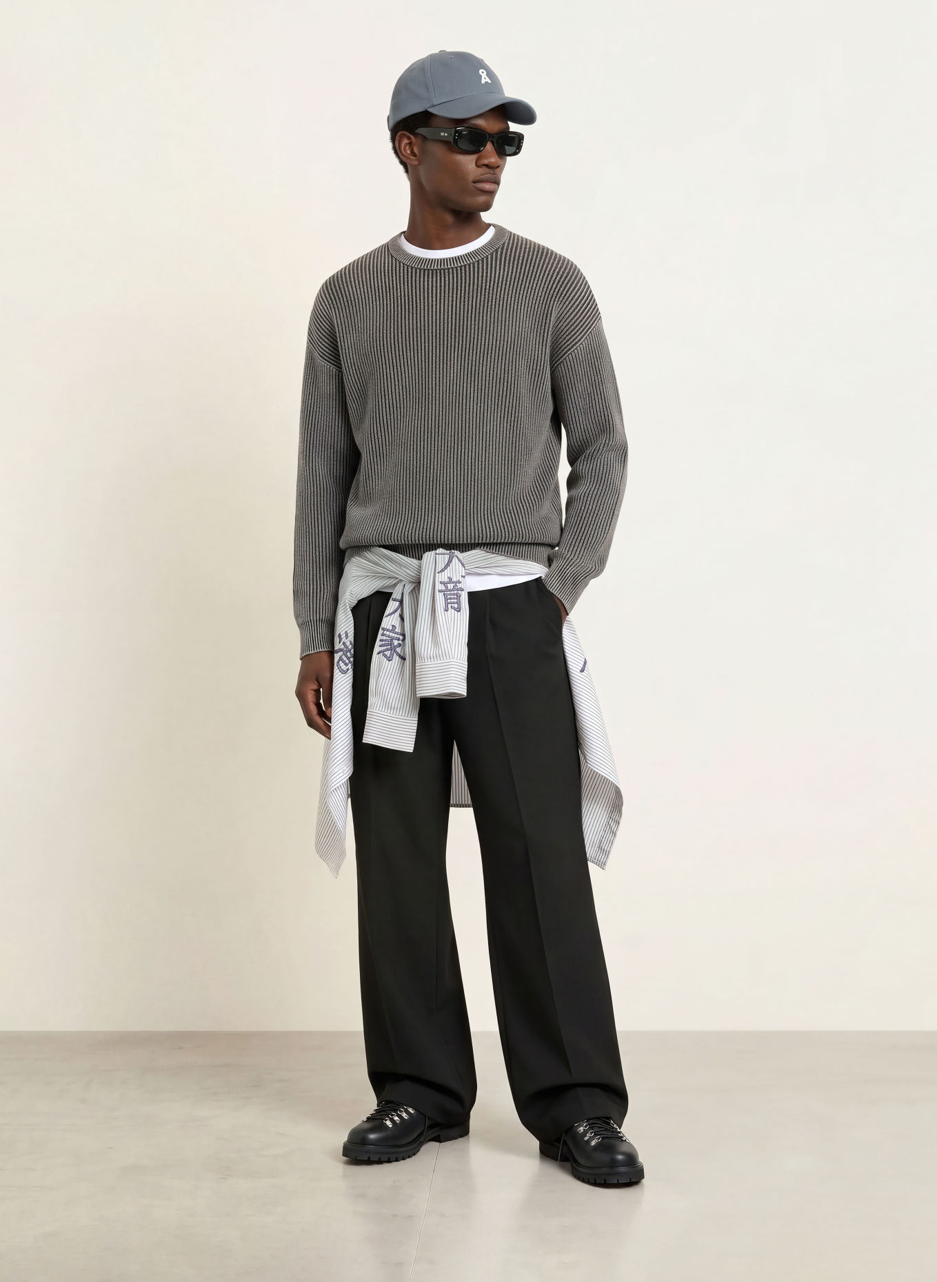 WOODBIRD Sweater WBSAKE: BLACK / LIGHT GRAY