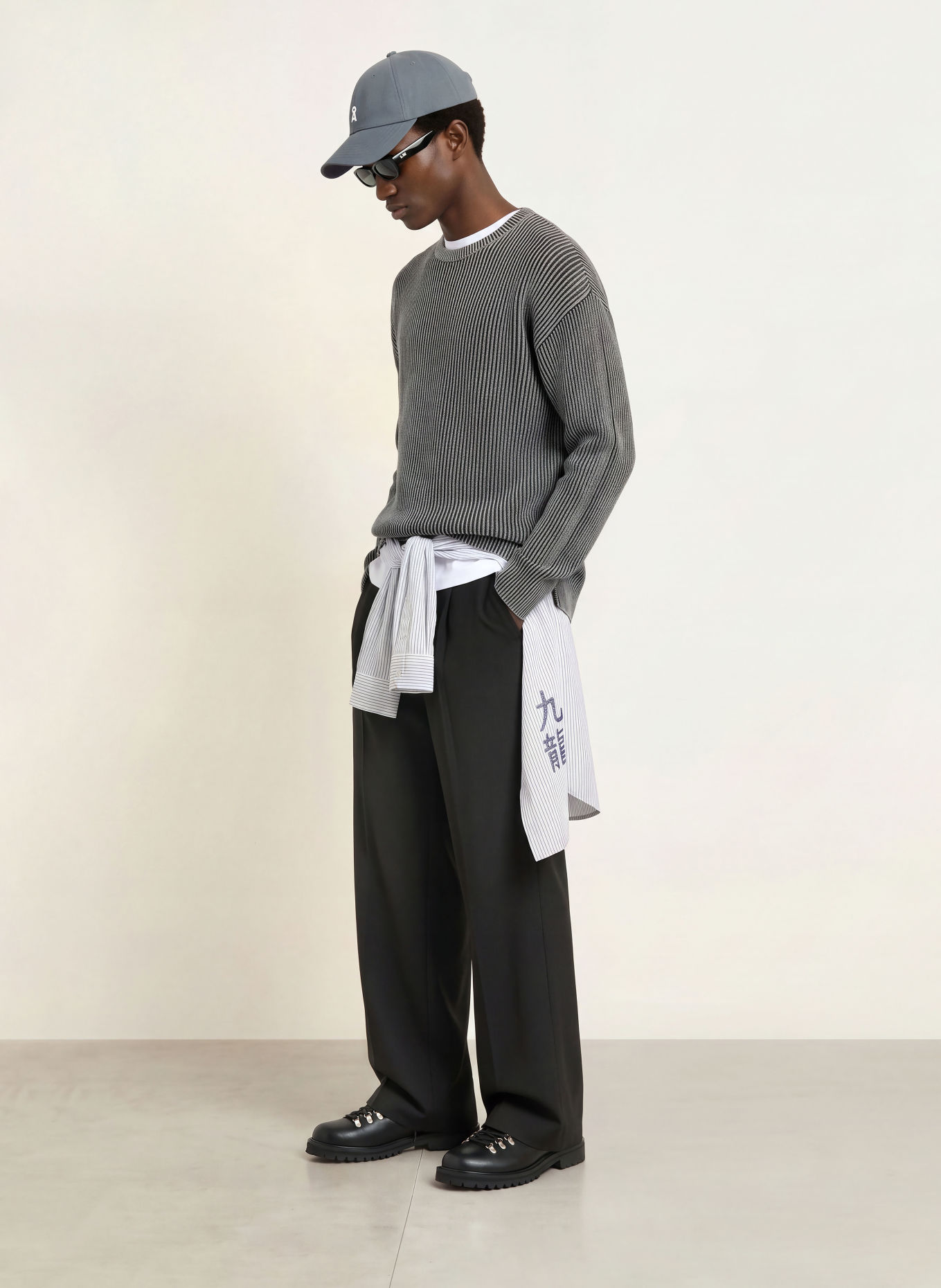 WOODBIRD Sweater WBSAKE: BLACK / LIGHT GRAY