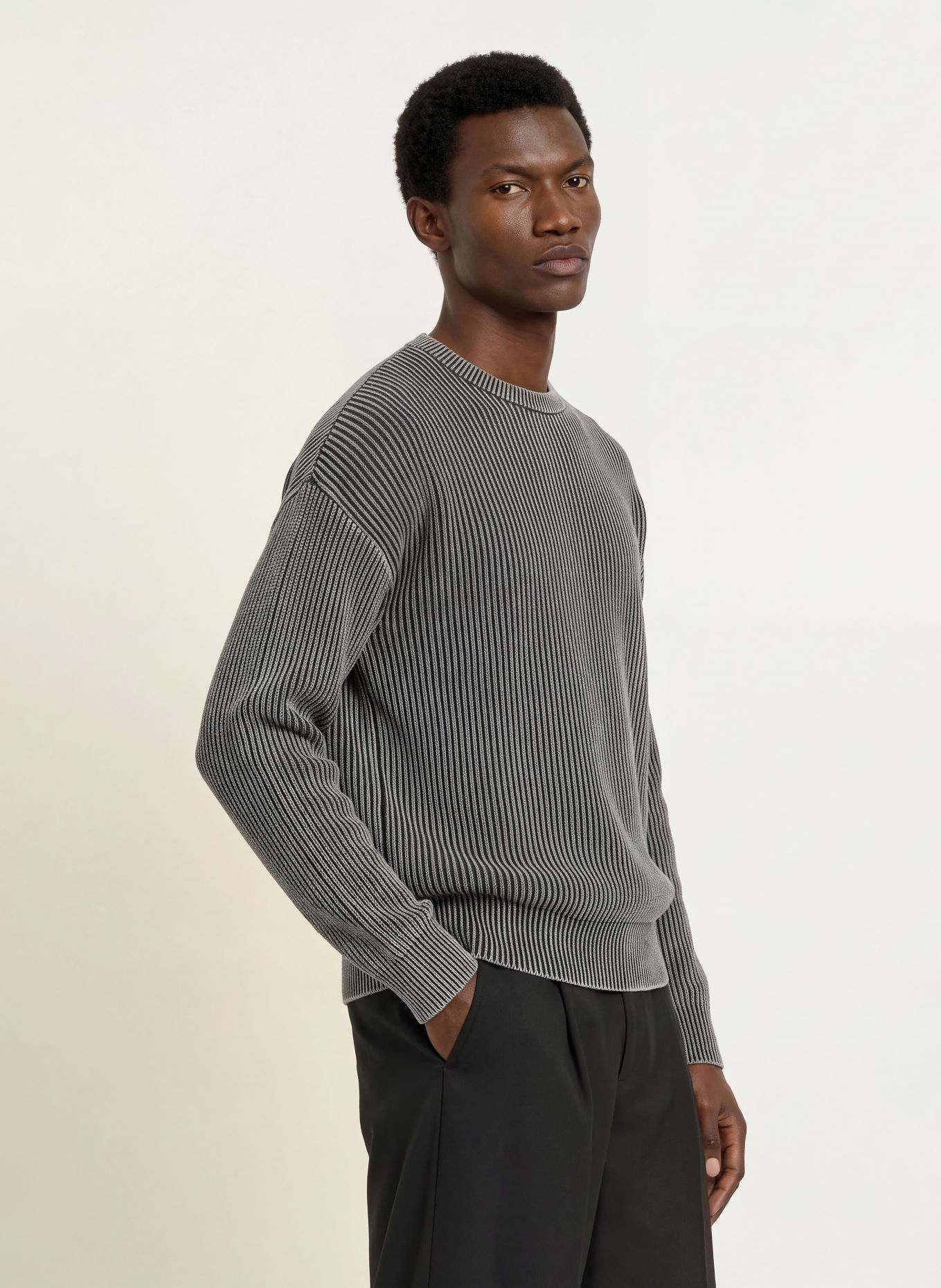 WOODBIRD Sweater WBSAKE: BLACK / LIGHT GRAY