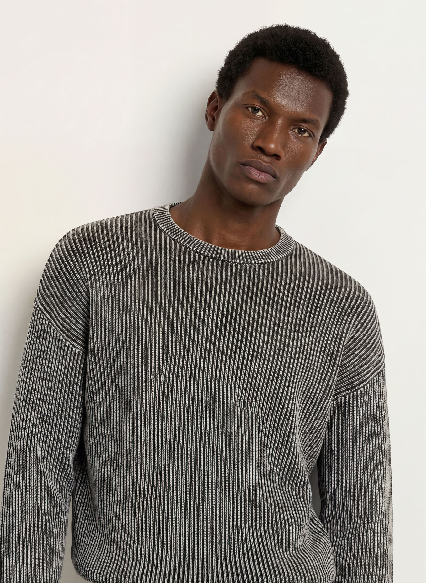 WOODBIRD Sweater WBSAKE: BLACK / LIGHT GRAY