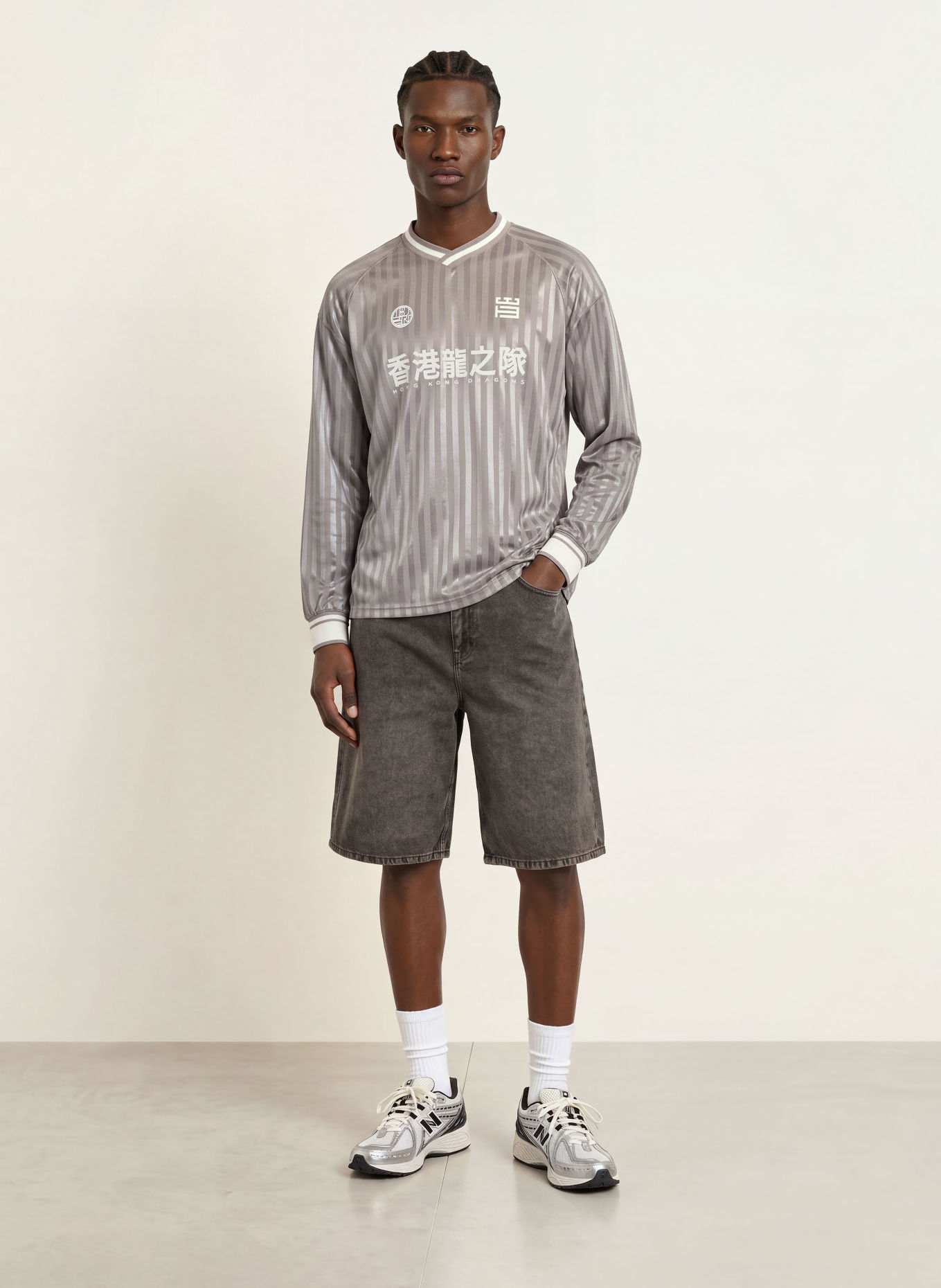 WOODBIRD Long-sleeve shirt WBJOES: GRAY / SILVER / WHITE
