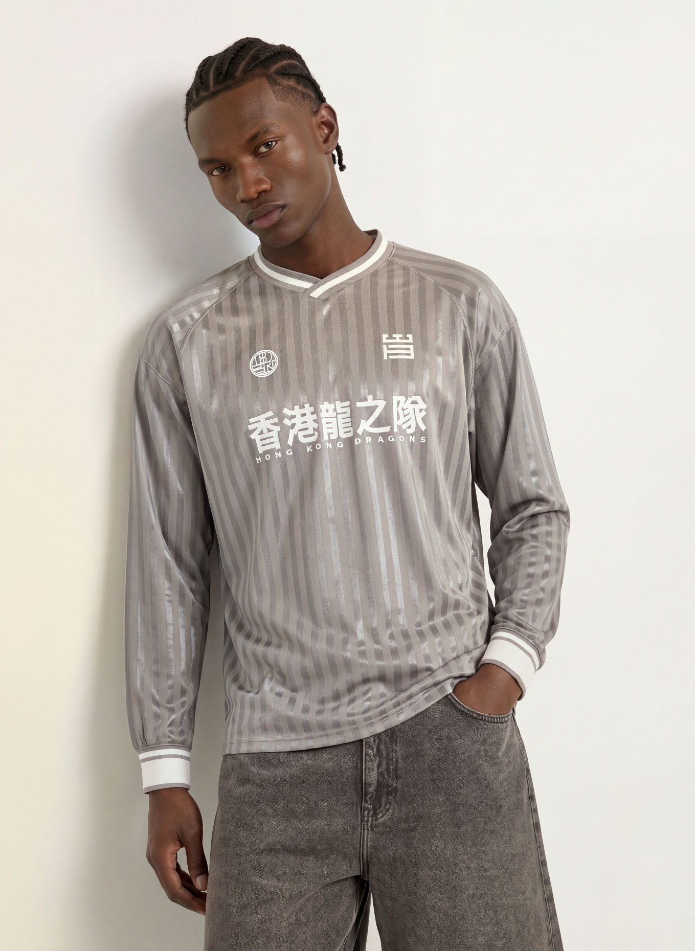 WOODBIRD Long-sleeve shirt WBJOES: GRAY / SILVER / WHITE