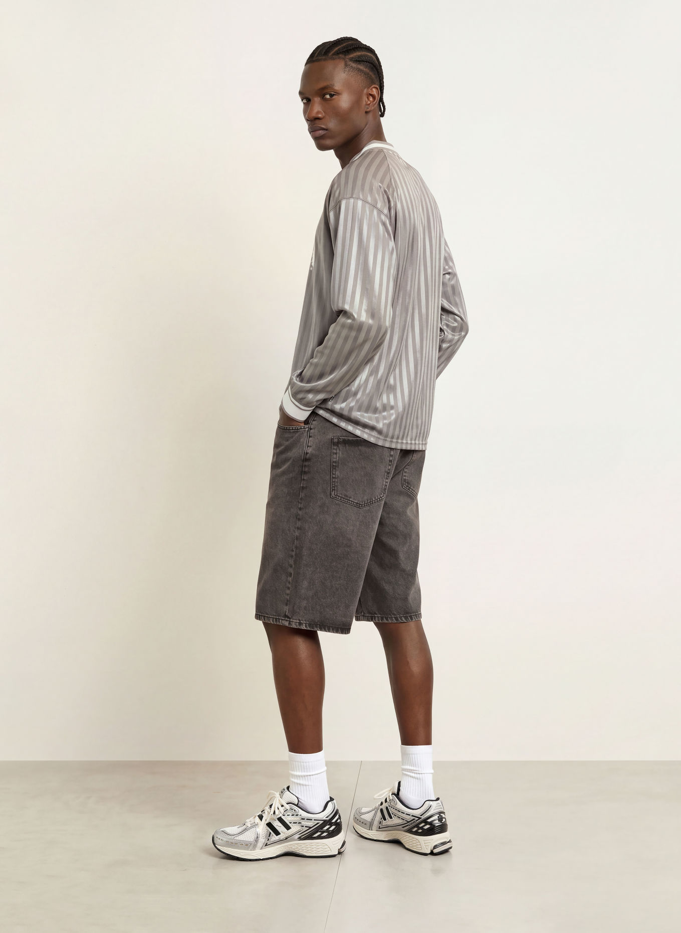 WOODBIRD Long-sleeve shirt WBJOES: GRAY / SILVER / WHITE