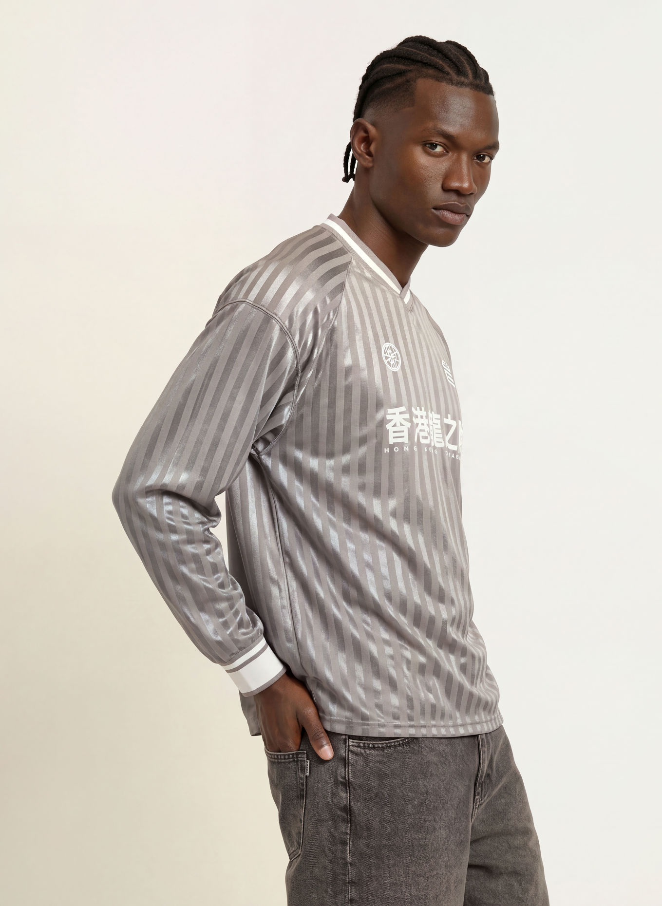 WOODBIRD Long-sleeve shirt WBJOES: GRAY / SILVER / WHITE