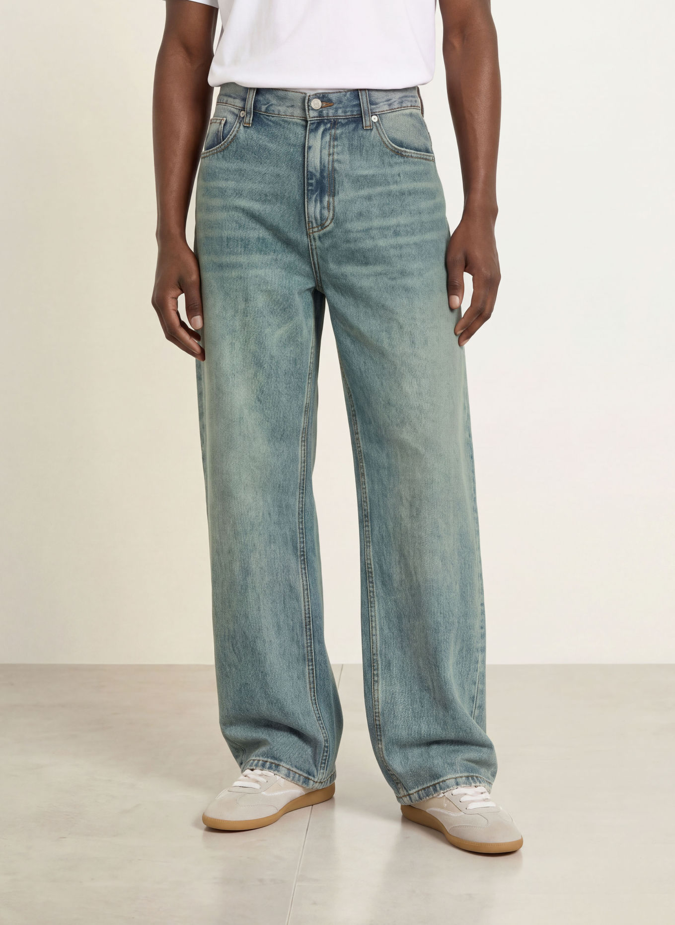WOODBIRD Jeans WBLEROY Loose Tapered Fit: Washed Mid Blue
