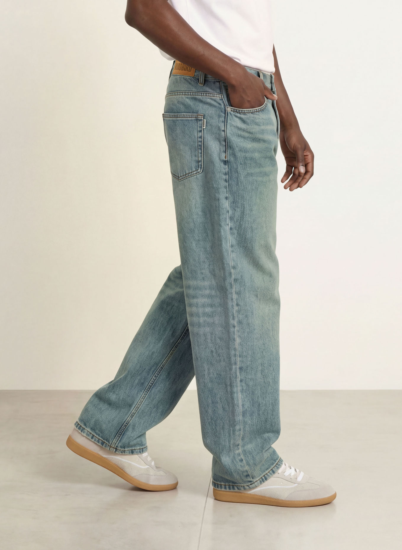 WOODBIRD Jeans WBLEROY Loose Tapered Fit: Washed Mid Blue