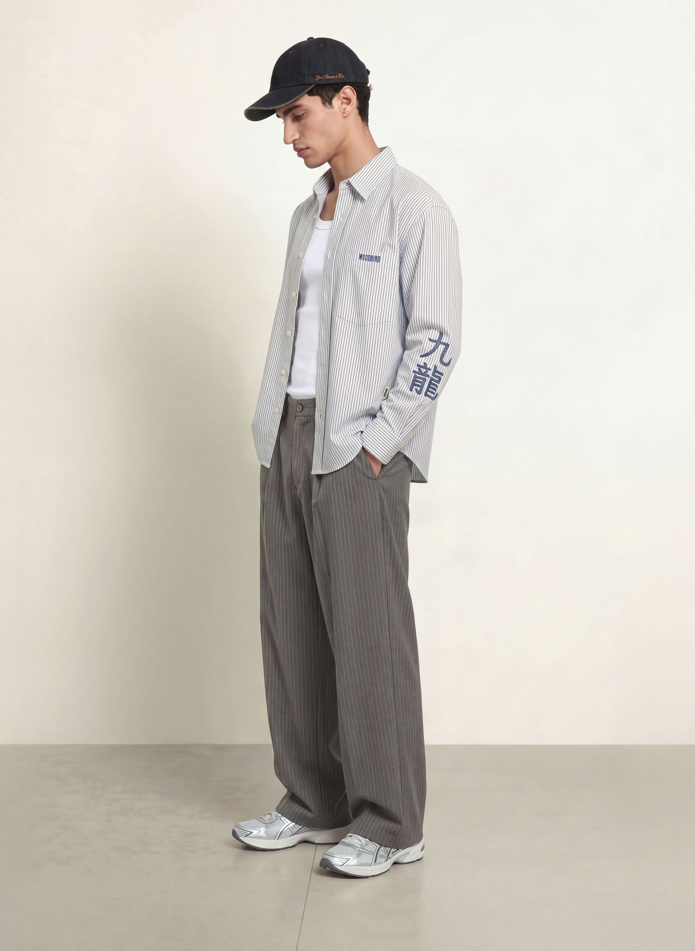 WOODBIRD Cămașă WBXING Comfort Fit: ALB / GRI ÎNCHIS / ALBASTRU ÎNCHIS