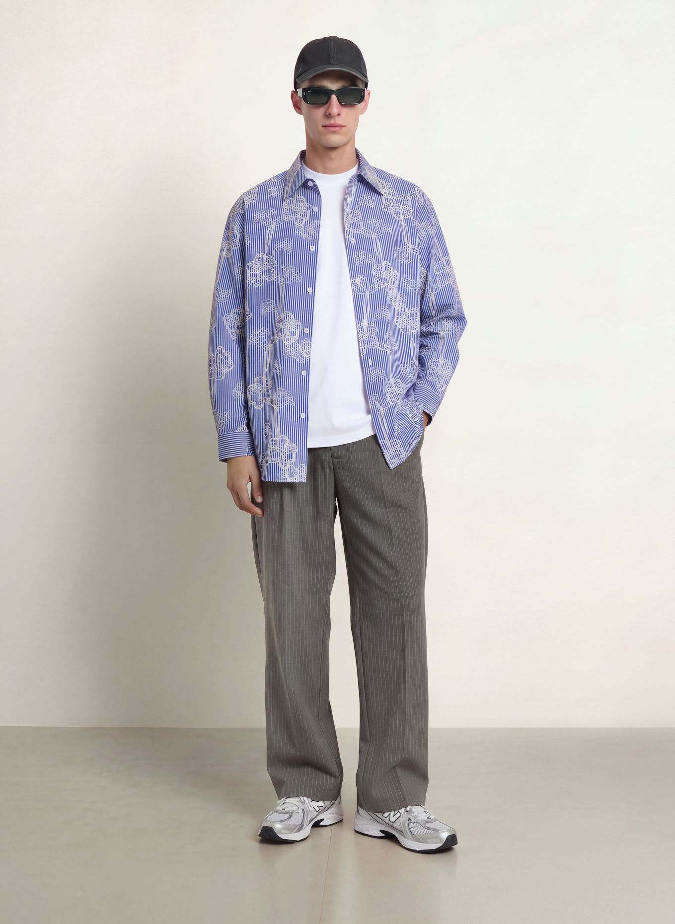 WOODBIRD WBBROCKS Comfort Fit Shirt: BLUE / WHITE