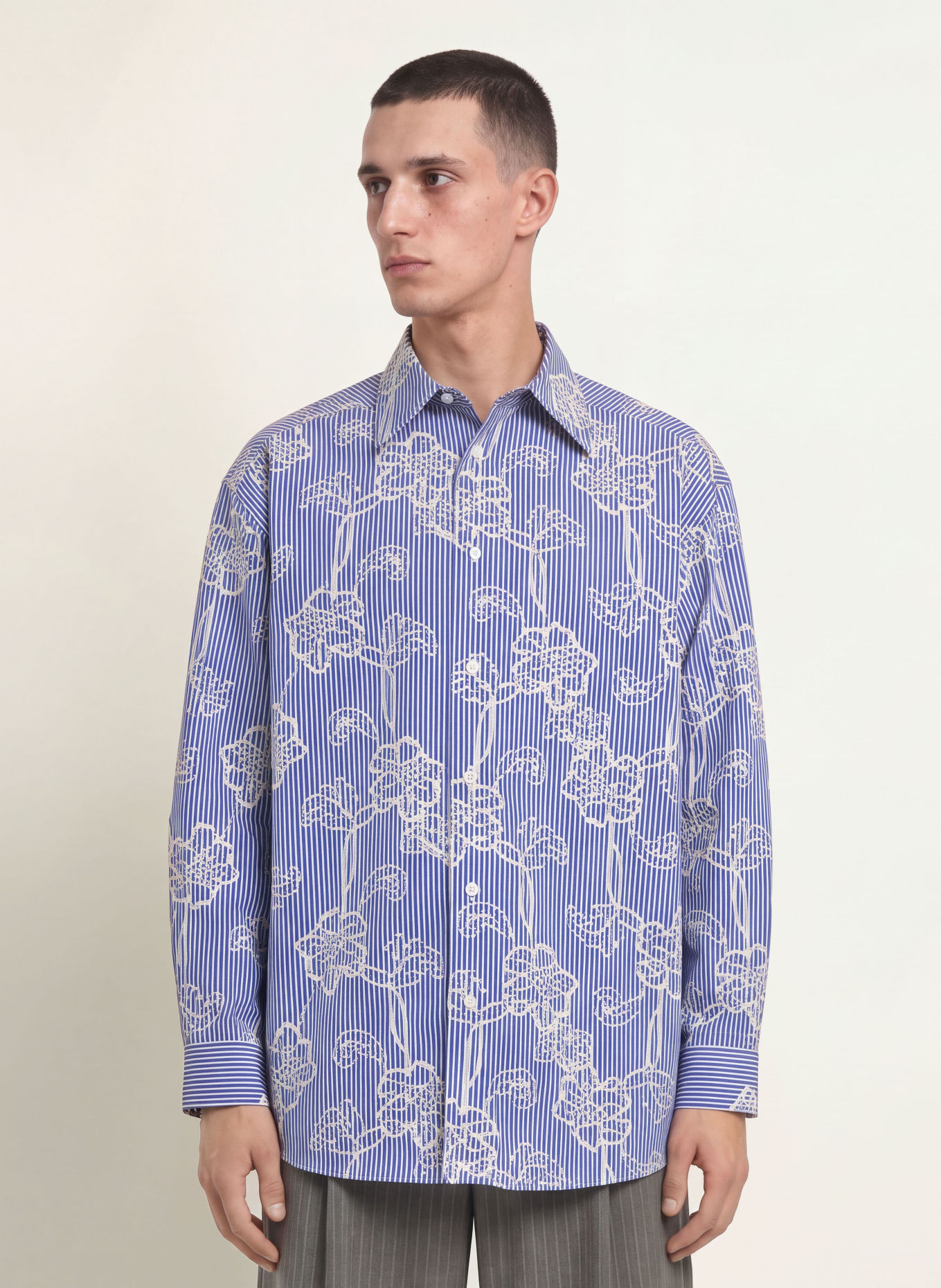 WOODBIRD WBBROCKS Comfort Fit Shirt: BLUE / WHITE