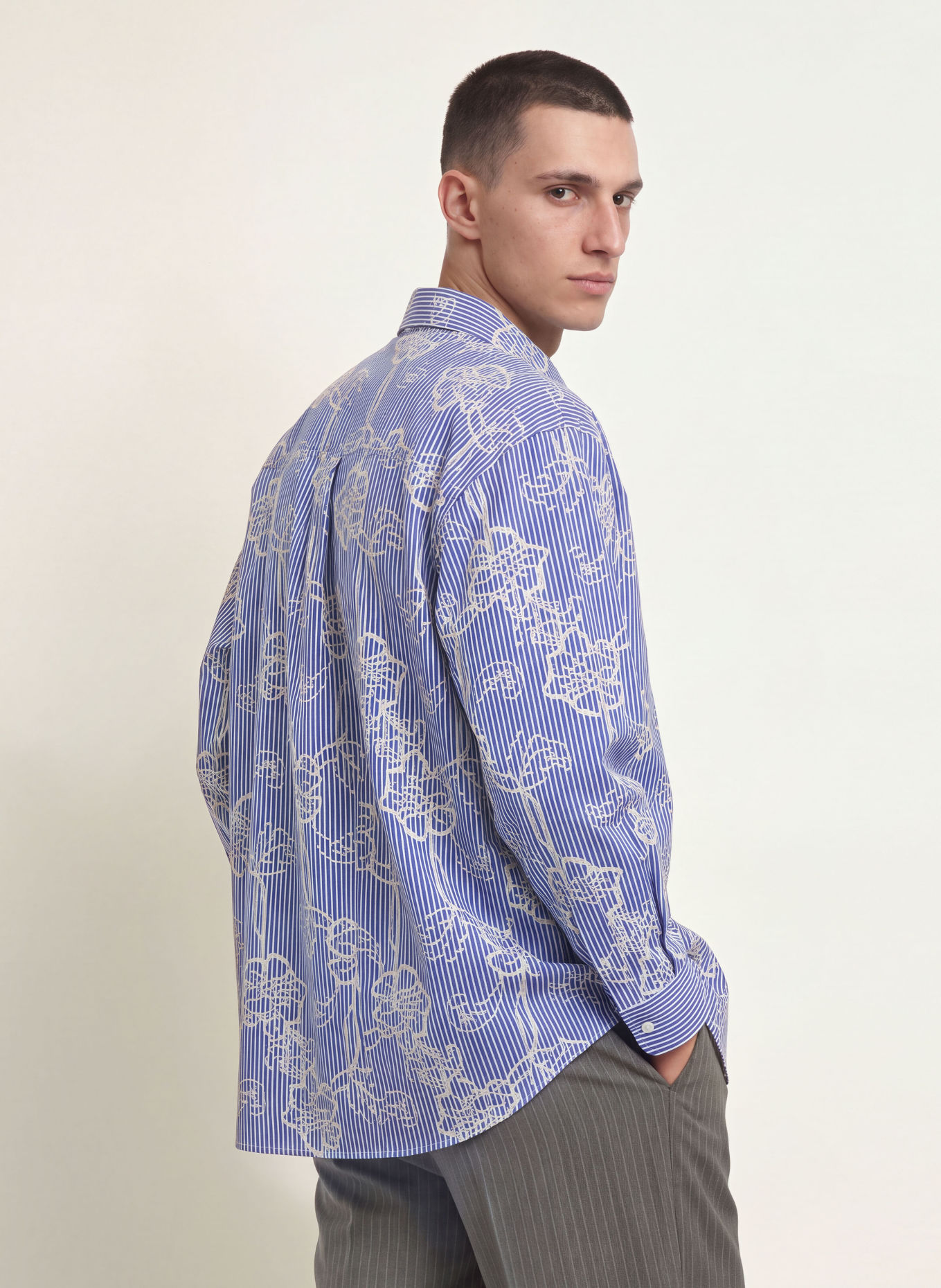 WOODBIRD WBBROCKS Comfort Fit Shirt: BLUE / WHITE