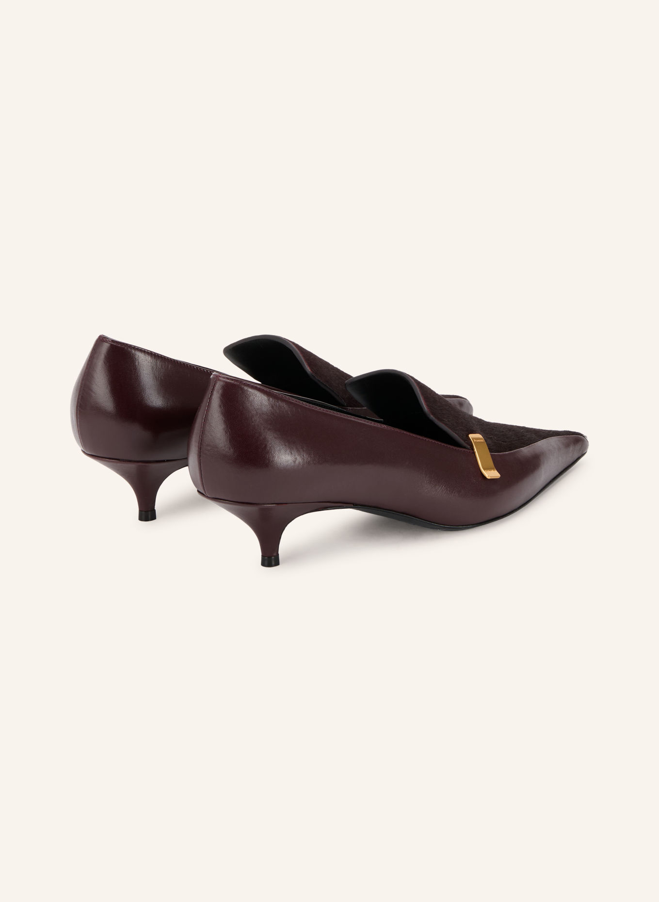 Proenza Schouler Pumps SLASH: MÖRKRÖD / GULD