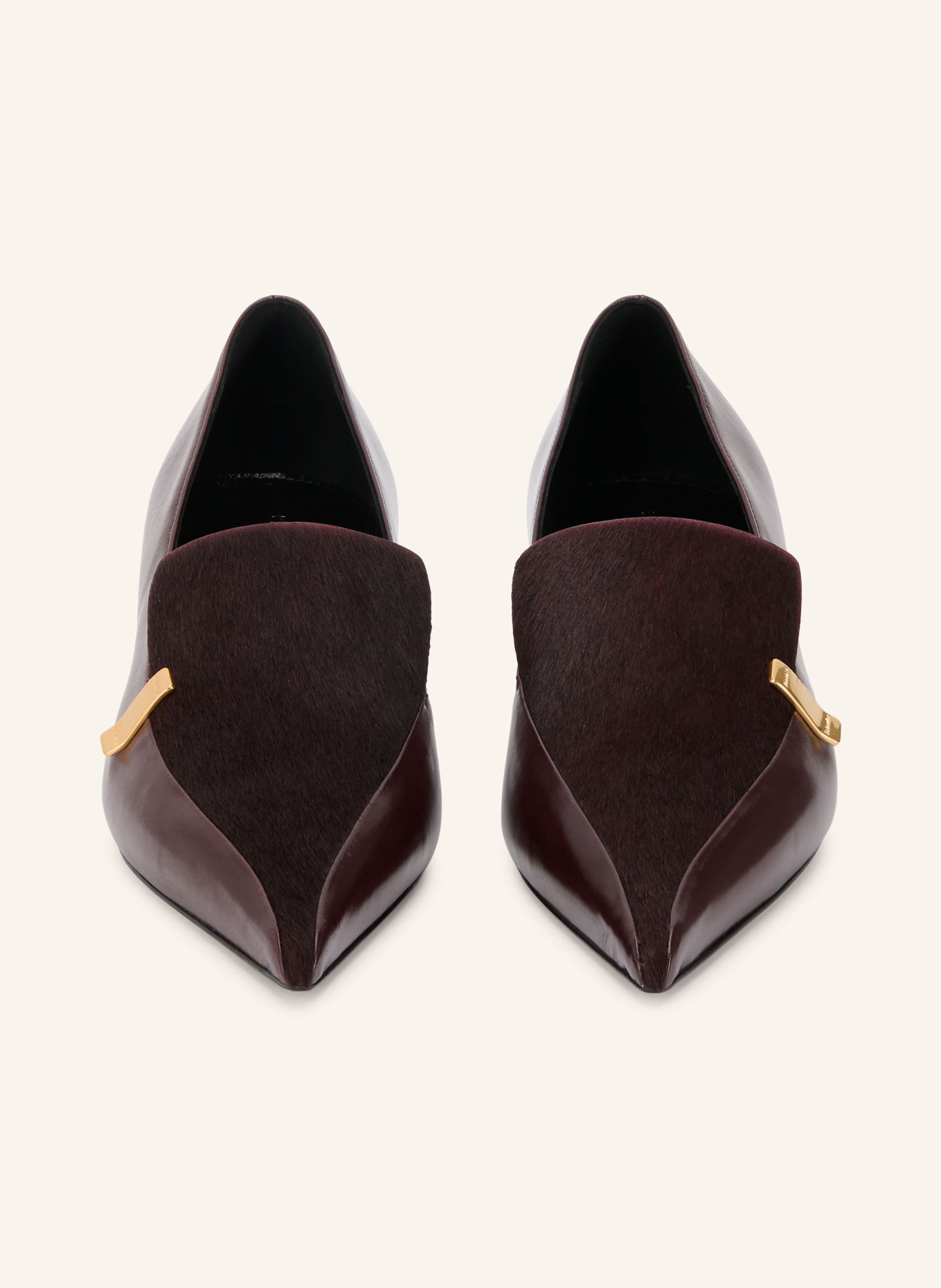 Proenza Schouler Pumps SLASH: MÖRKRÖD / GULD