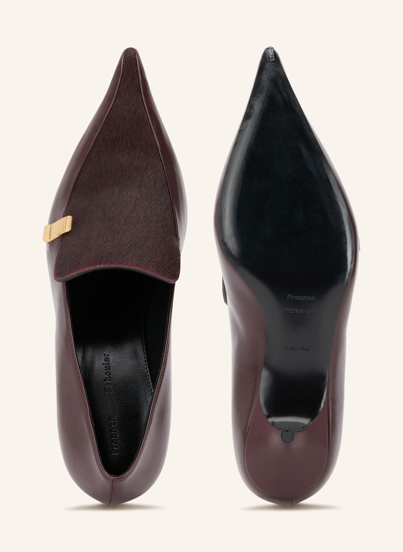 Proenza Schouler Pumps SLASH: MÖRKRÖD / GULD