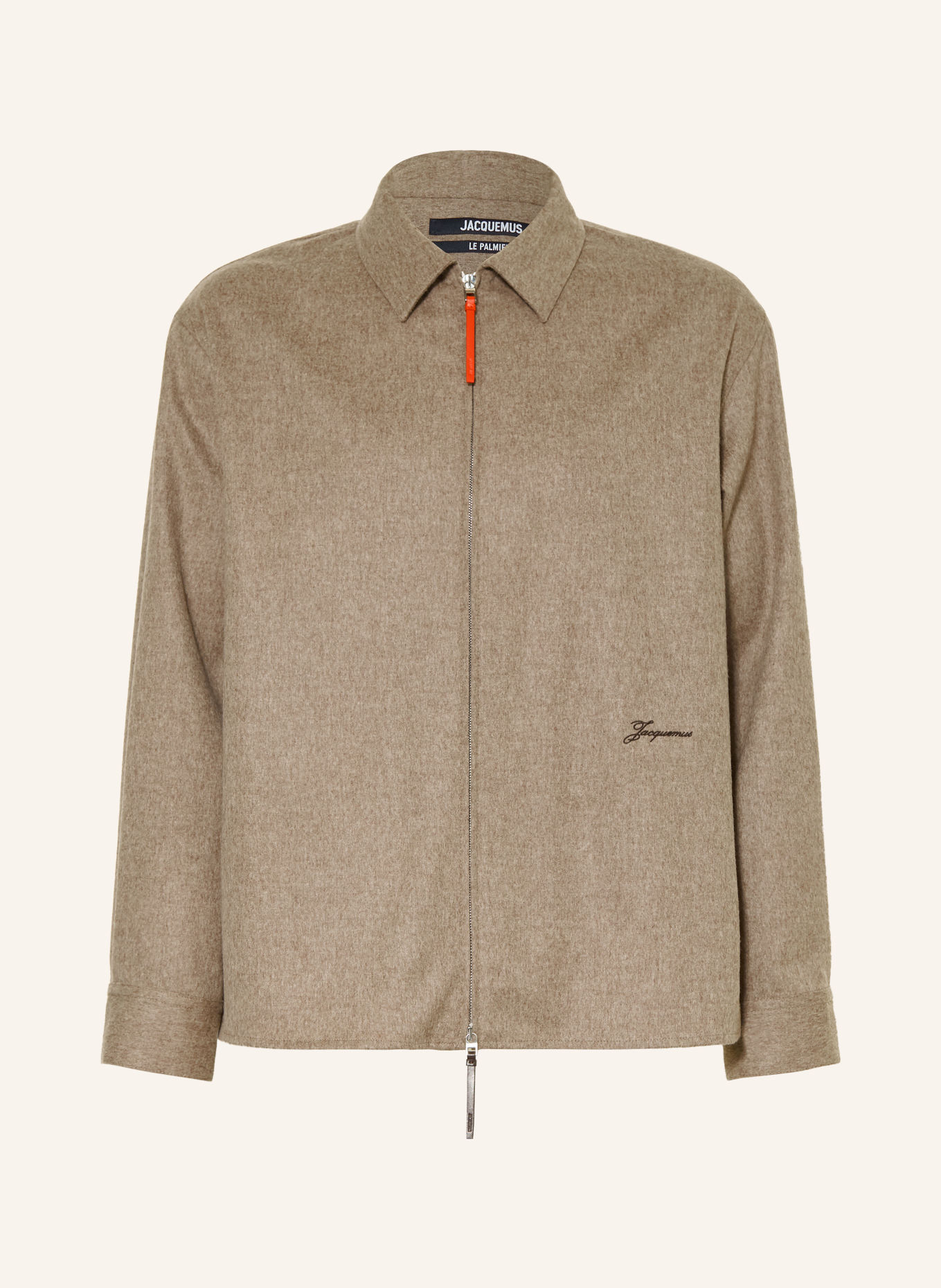 JACQUEMUS Flannel Overshirt LA CHEMISE FLASH: BEIGE