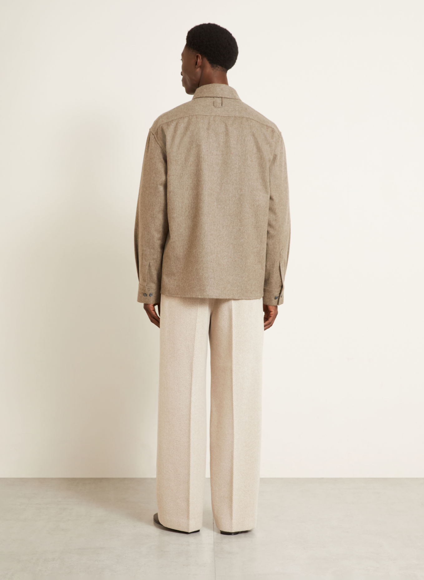 JACQUEMUS Flannel Overshirt LA CHEMISE FLASH: BEIGE