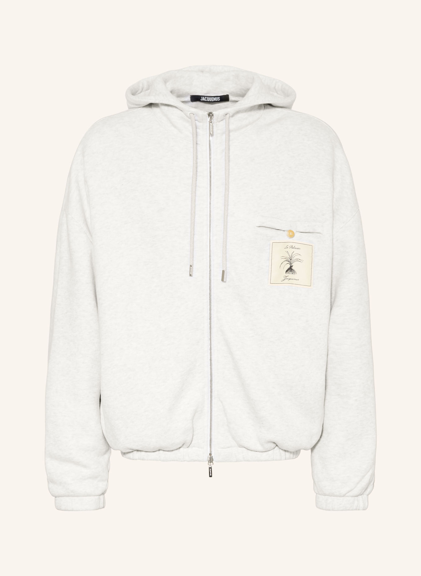 JACQUEMUS LE HOODIE TORNEO Zip-up sweatshirt Jacket: LIGHT GRAY