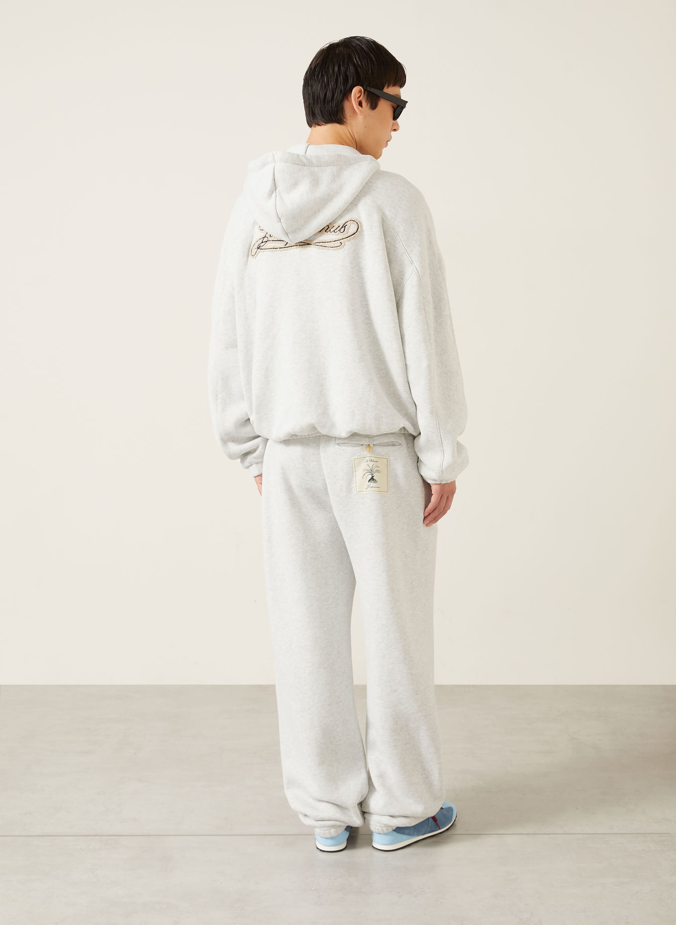JACQUEMUS LE HOODIE TORNEO Zip-up sweatshirt Jacket: LIGHT GRAY