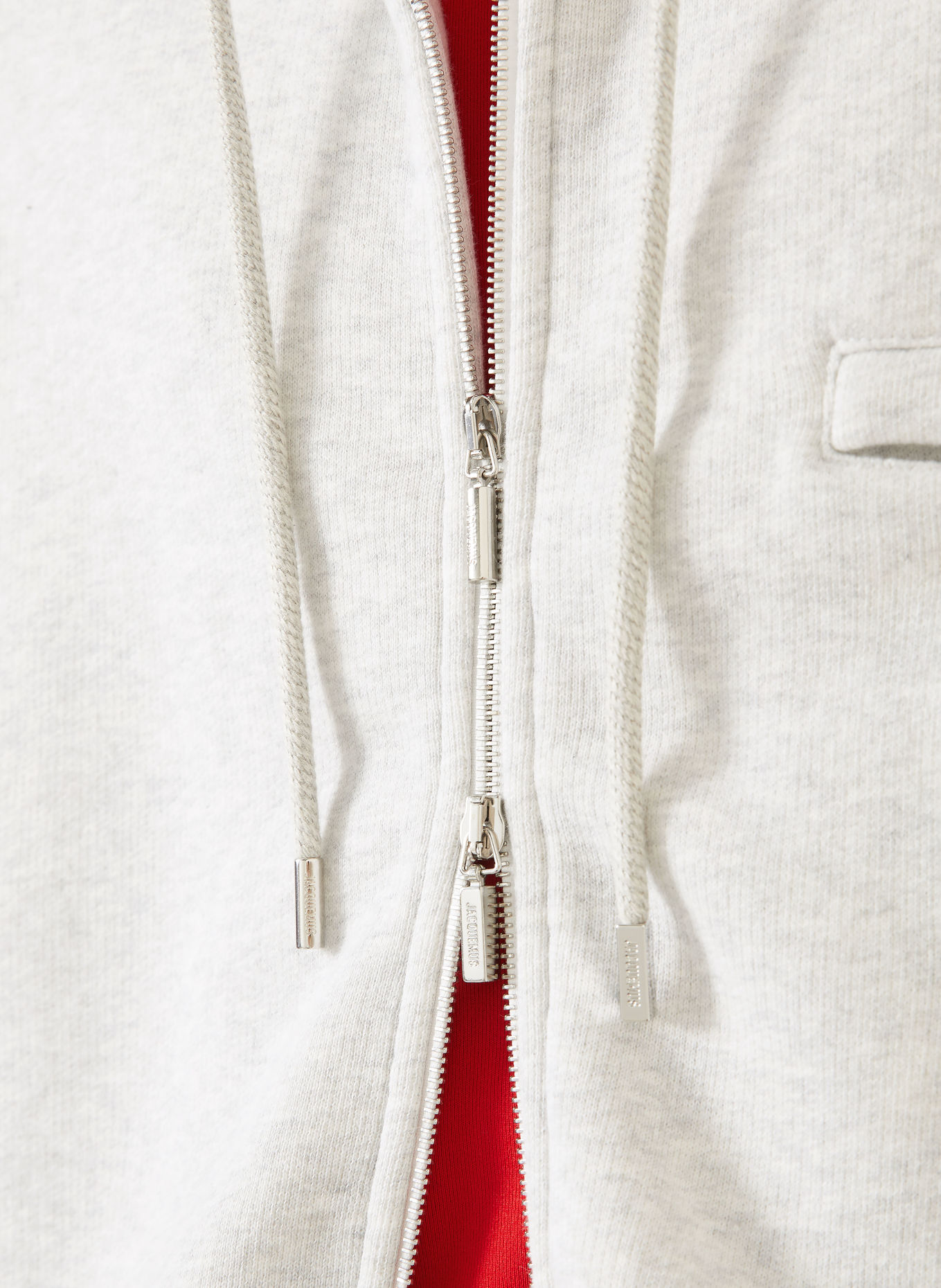 JACQUEMUS LE HOODIE TORNEO Zip-up sweatshirt Jacket: LIGHT GRAY