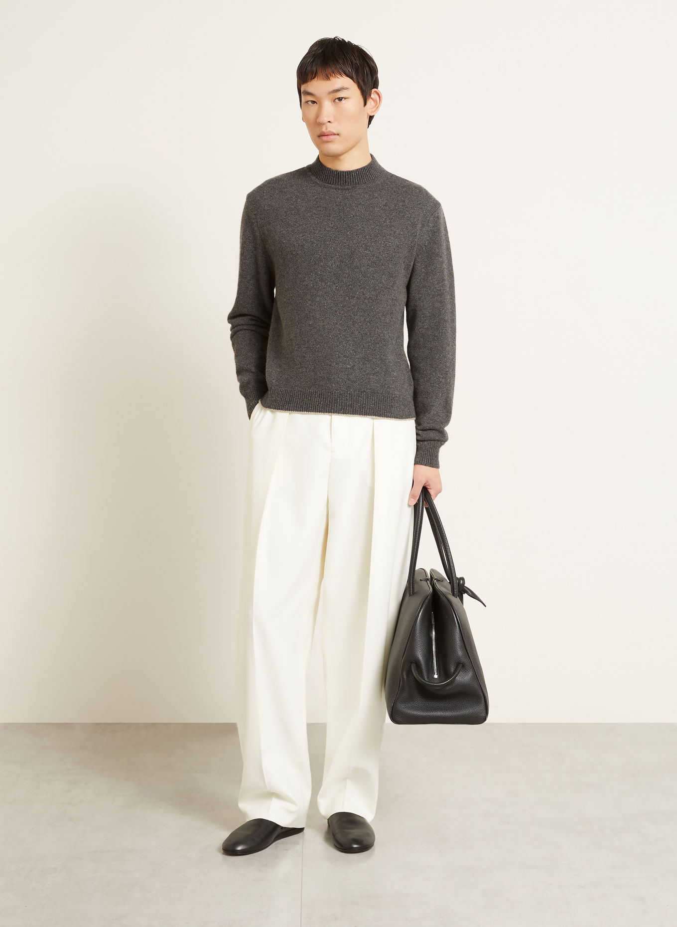 JACQUEMUS Cashmere Sweater LA MAILLE CACHEMIRE: DARK GRAY