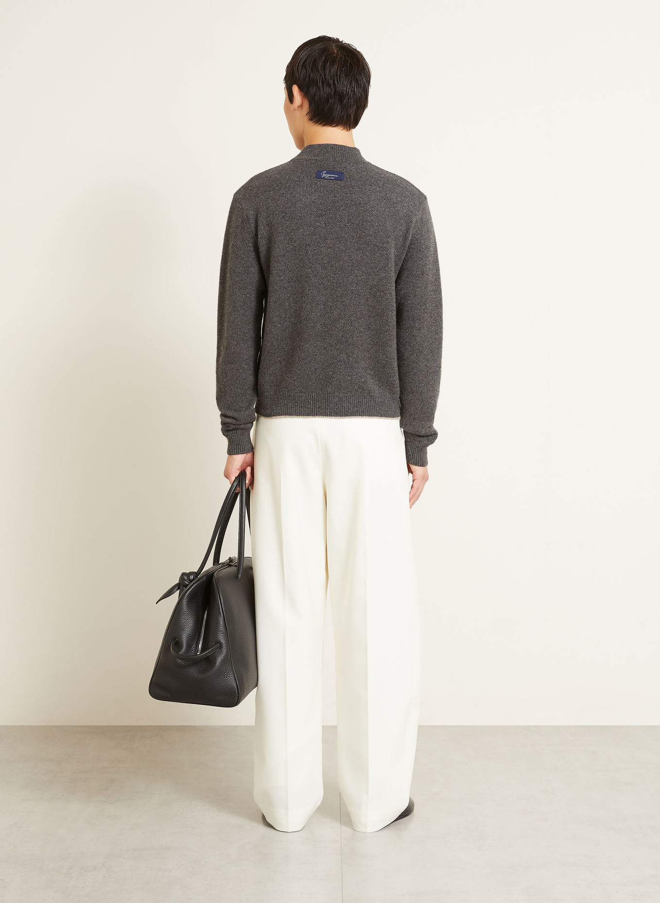 JACQUEMUS Cashmere Sweater LA MAILLE CACHEMIRE: DARK GRAY