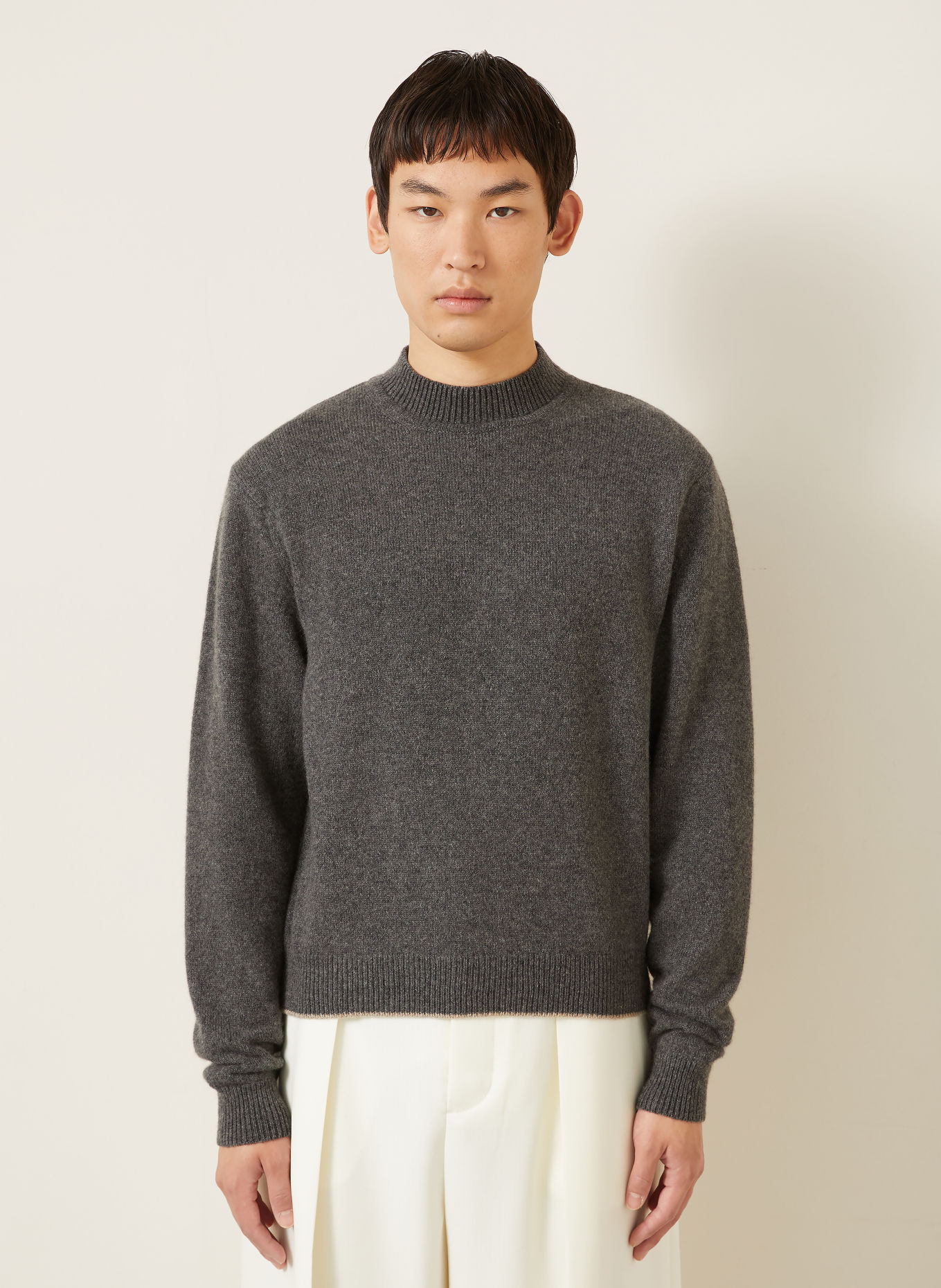 JACQUEMUS Cashmere Sweater LA MAILLE CACHEMIRE: DARK GRAY