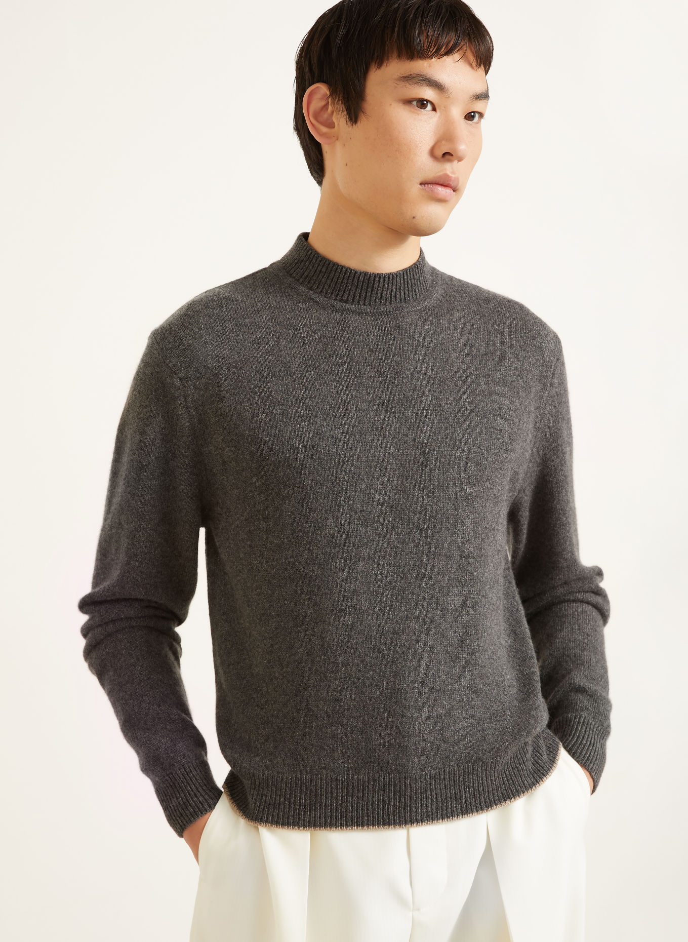 JACQUEMUS Cashmere Sweater LA MAILLE CACHEMIRE: DARK GRAY