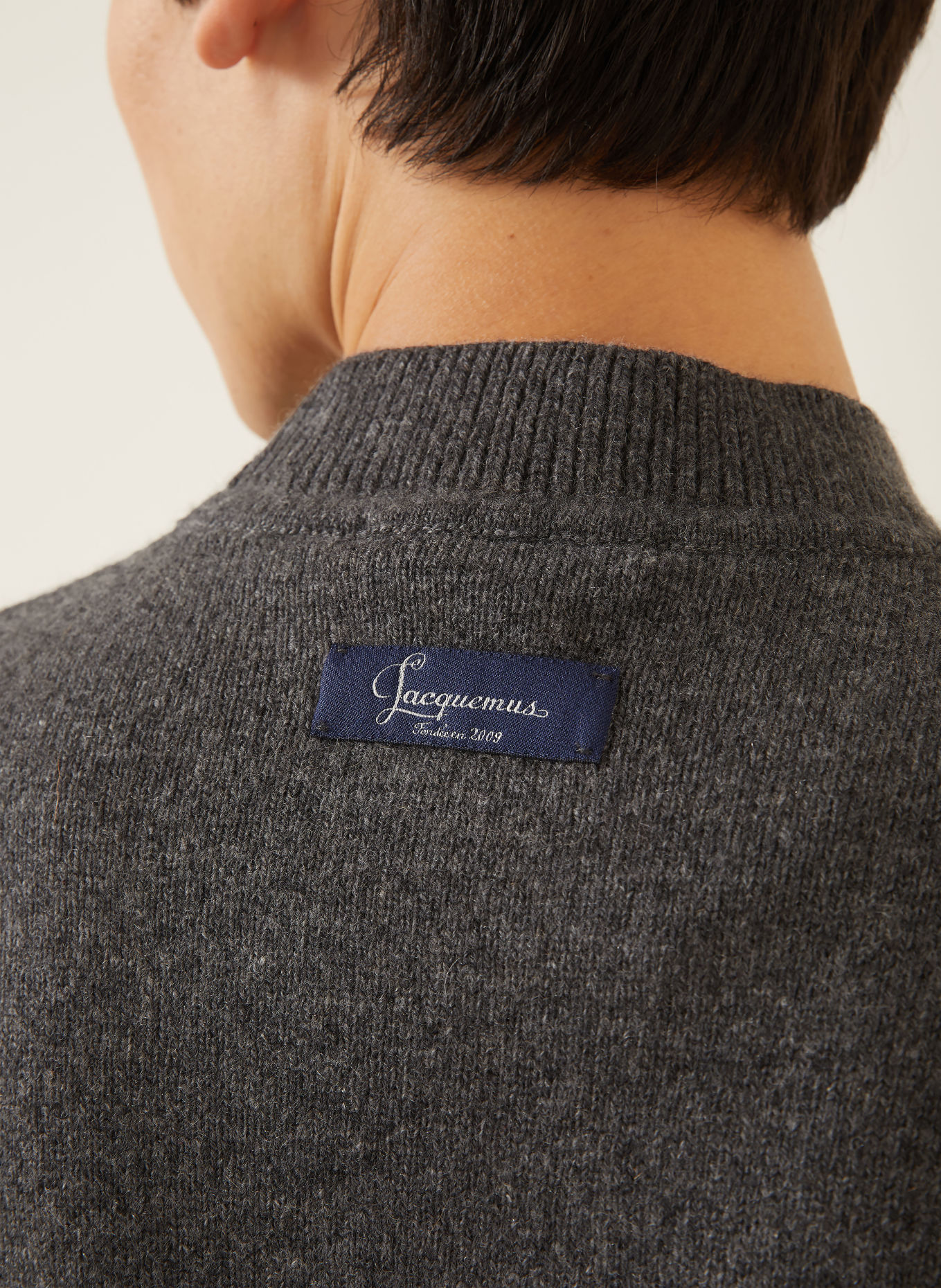 JACQUEMUS Cashmere Sweater LA MAILLE CACHEMIRE: DARK GRAY