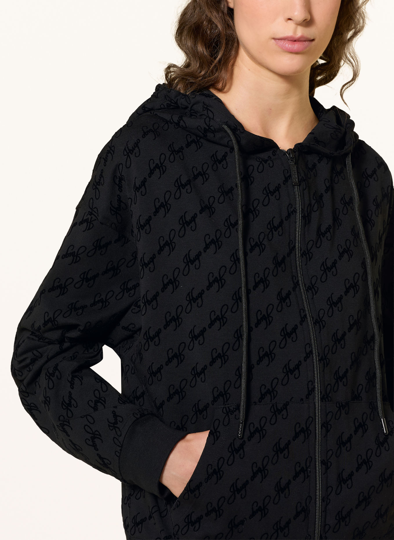 HUGO Veste loungewear FLOKKY: NOIR