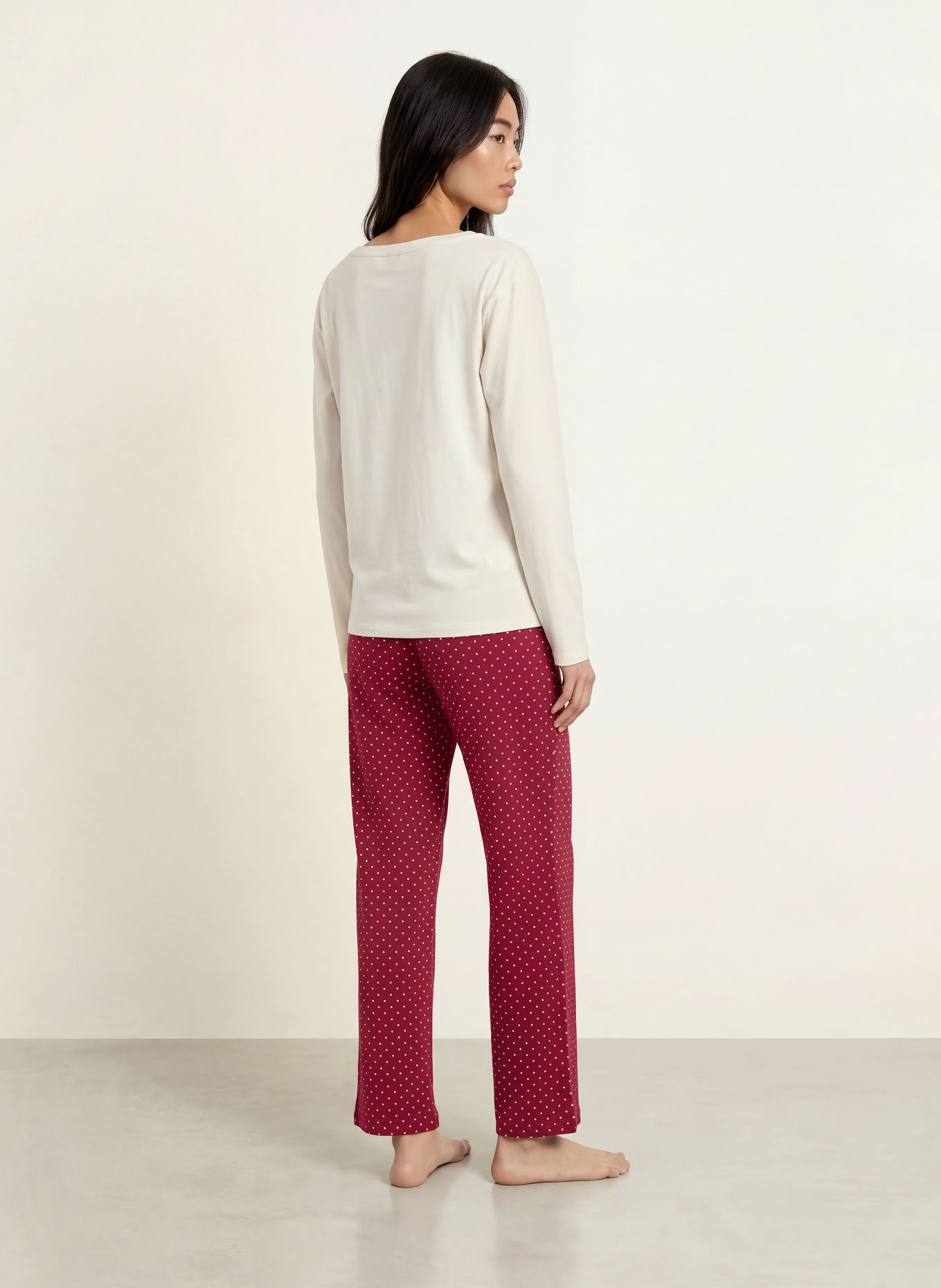HUGO Pyjamashirt: ECRU / BRUIN