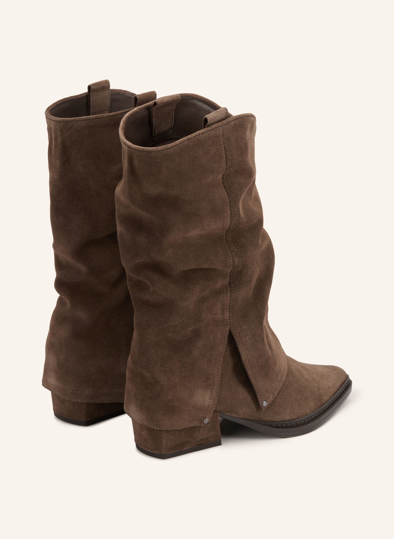 UNISA GURIA Cowboy boots with Studs: BROWN / SILVER