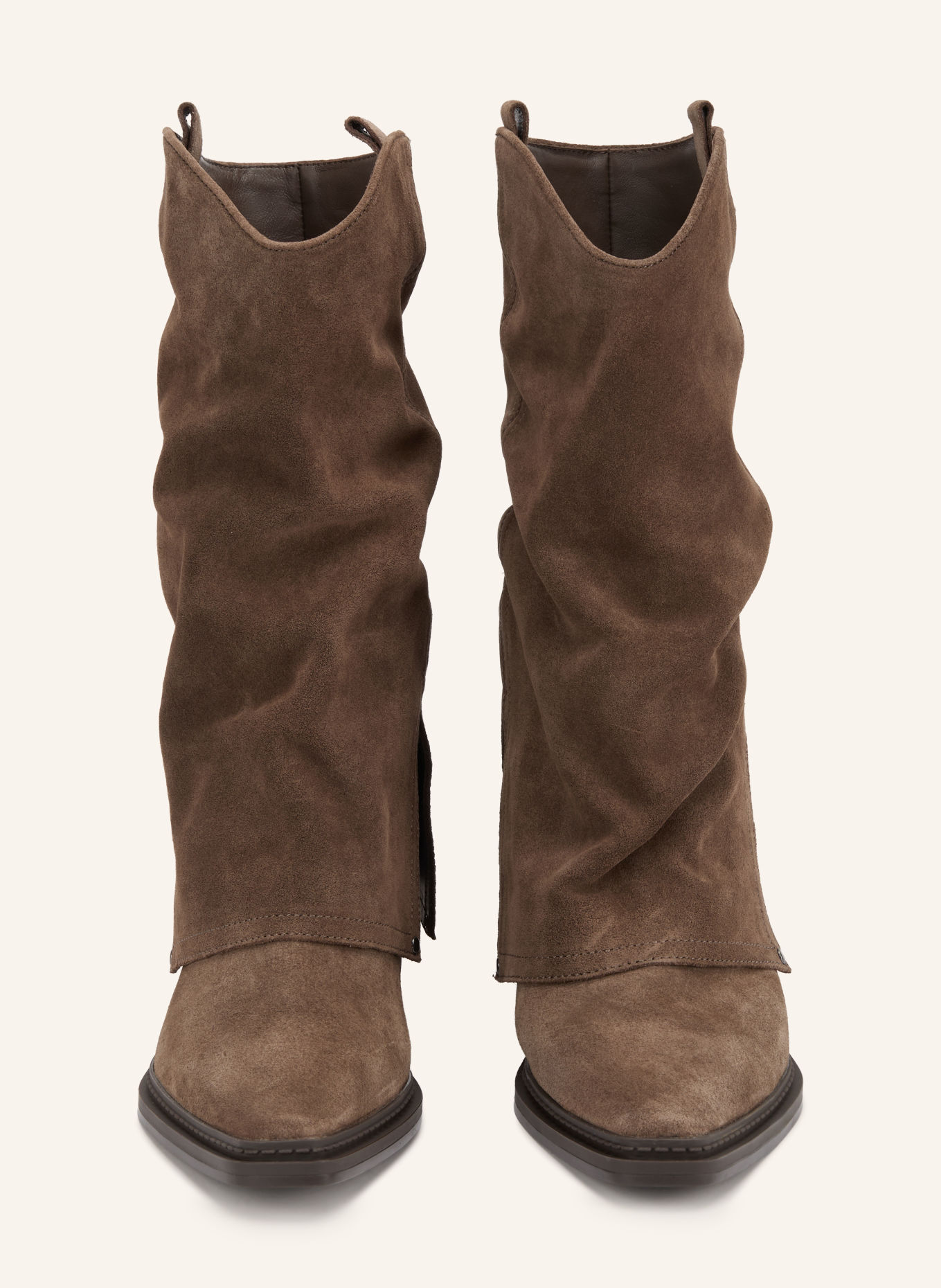 UNISA GURIA Cowboy boots with Studs: BROWN / SILVER
