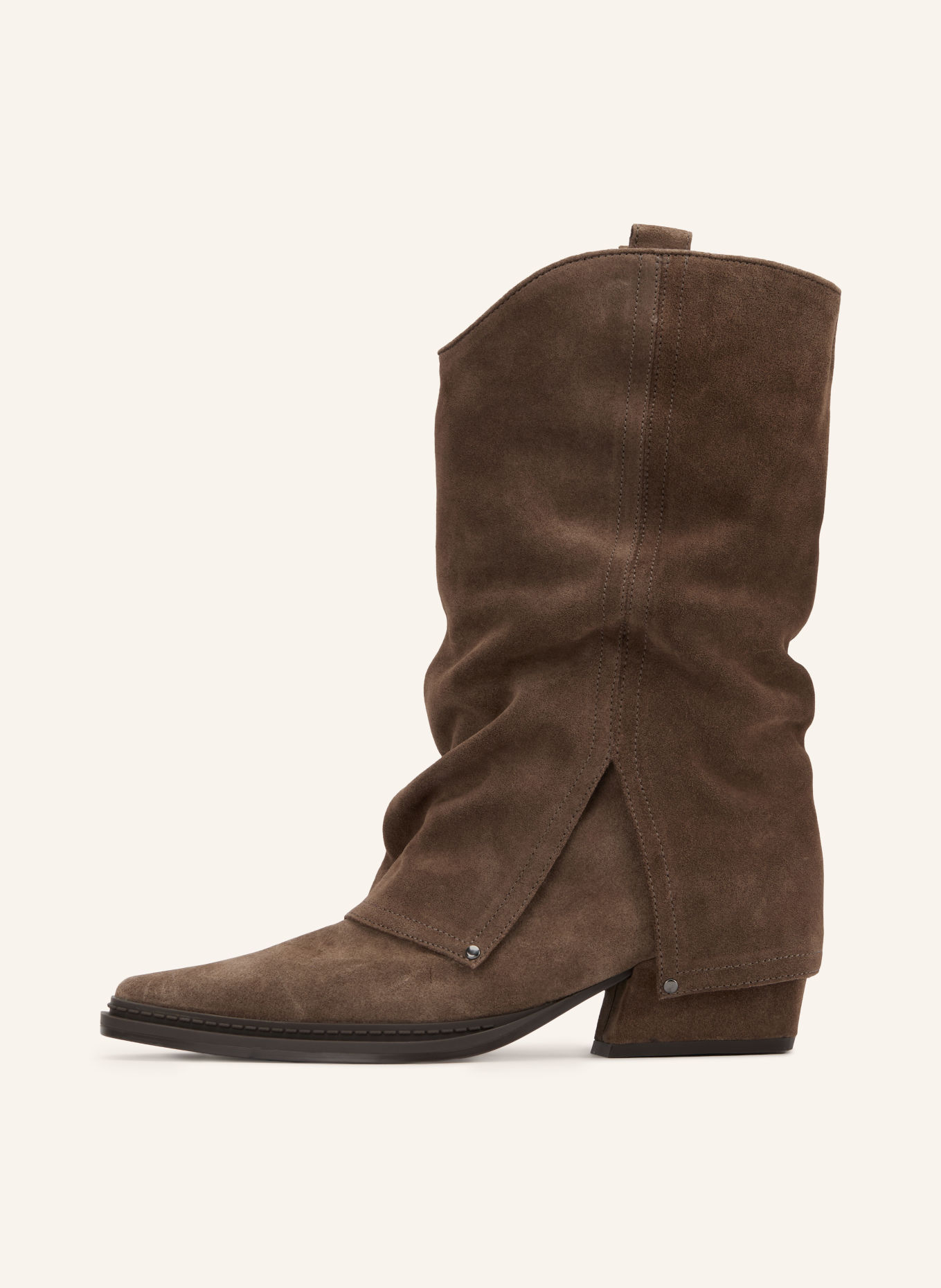 UNISA GURIA Cowboy boots with Studs: BROWN / SILVER