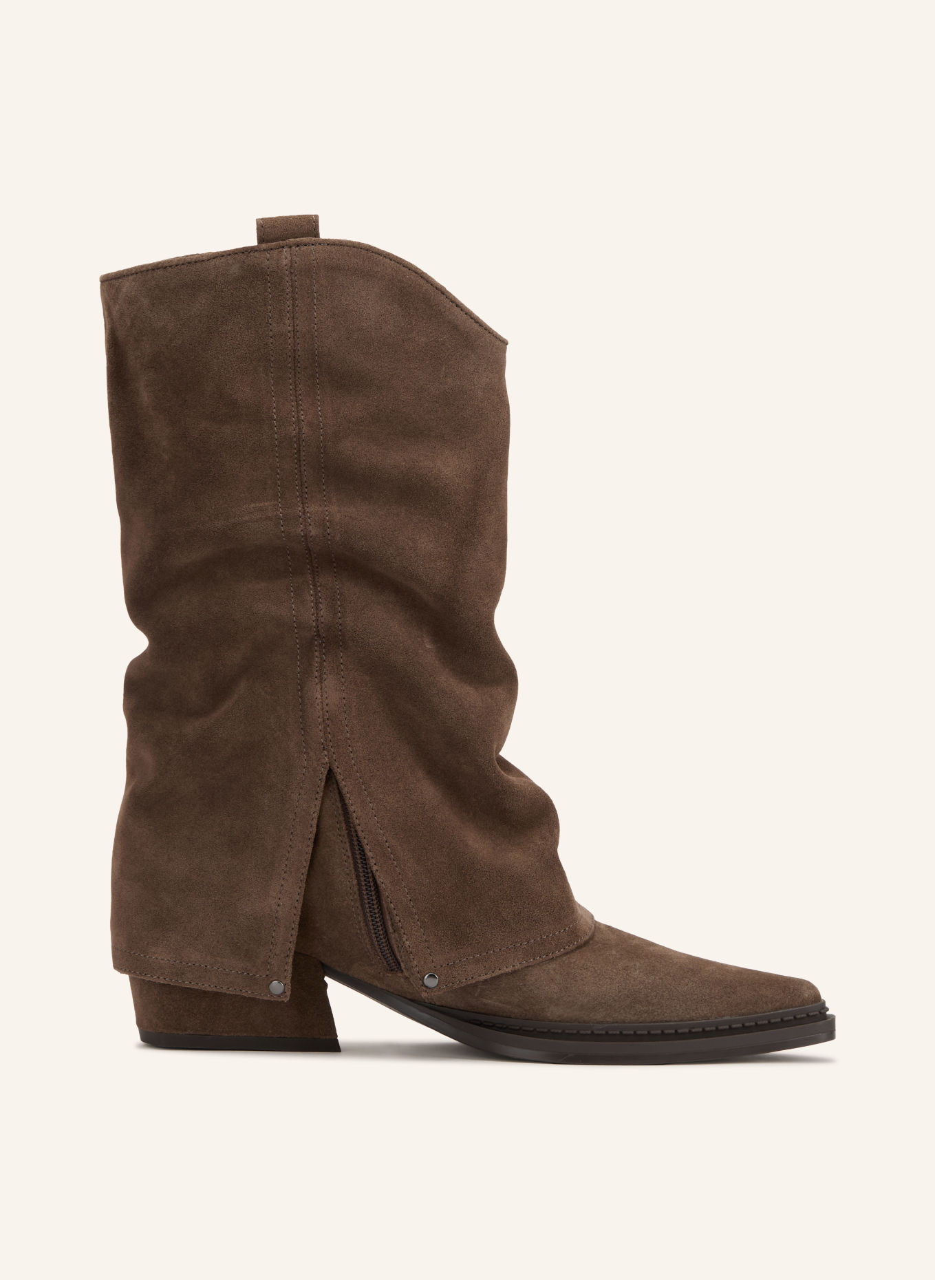 UNISA GURIA Cowboy boots with Studs: BROWN / SILVER
